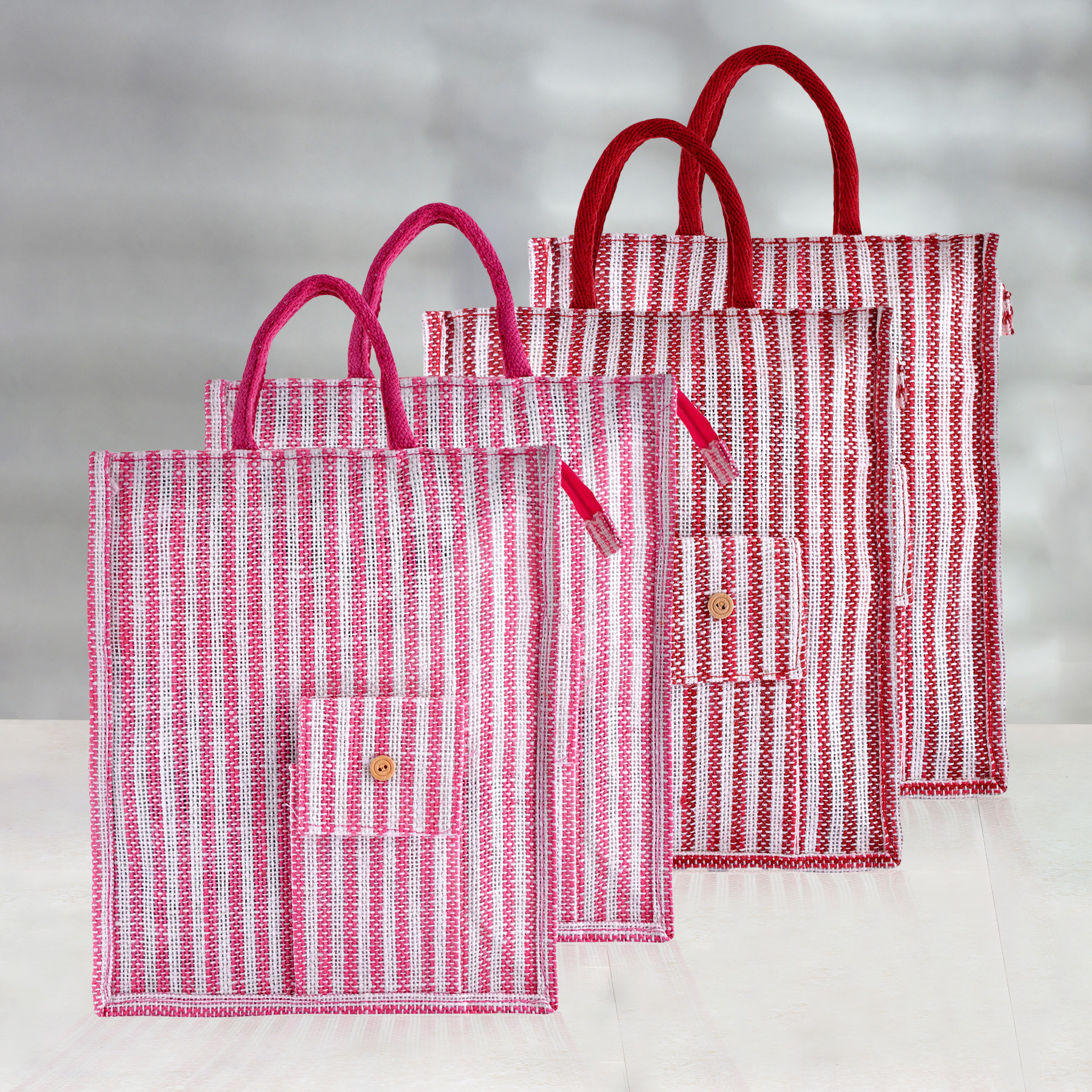 Kuber Industries Shopping Bag  Jute Carry Bag  Zipper Grocery Bag with Handle  Reusable Shopping Bag  Carrying Bag With Front Pocket  Lining-Grocery Bag  Medium  Multi
