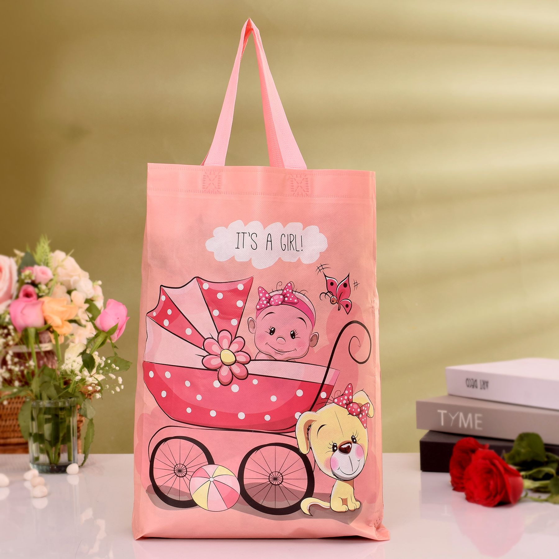 Kuber Industries Shopping Bag | Non-Woven Gift Bag | Baby Shower Bag | Reusable Grocery Bag | Christmas Gift Bags | Tote Bags with Handle | Hand Bag |Multicolor