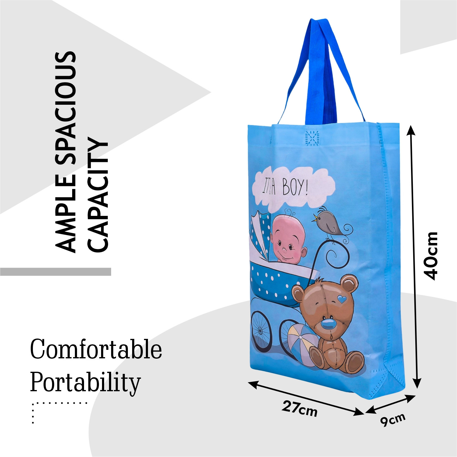 Kuber Industries Shopping Bag | Non-Woven Gift Bag | Baby Shower Bag | Reusable Grocery Bag | Christmas Gift Bags | Tote Bags with Handle | Hand Bag |Multicolor