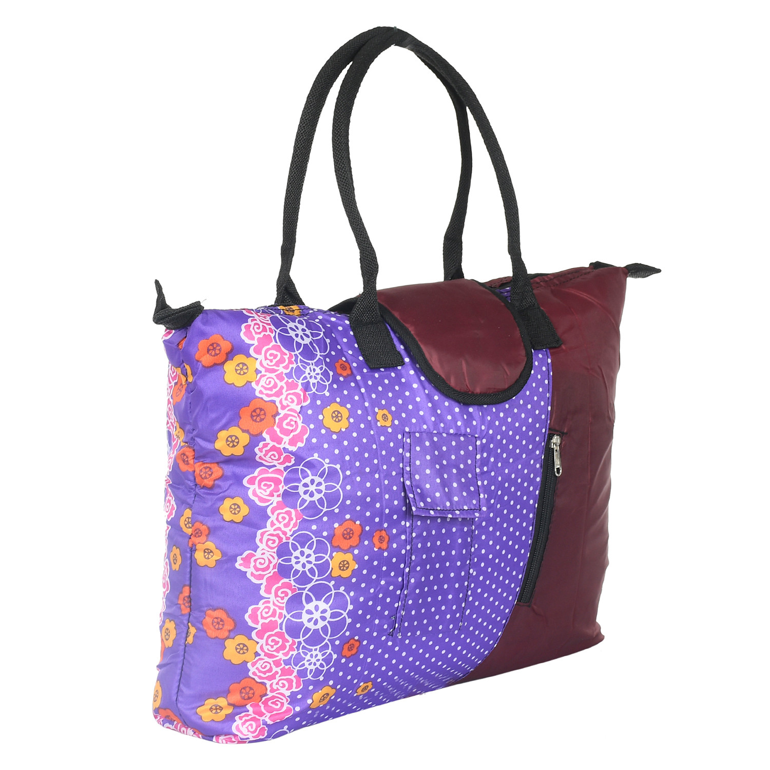 Kuber Industries Shopping Bag For Grocery| Waterproof Shoulder Bag With Lock System |Bag for Man & Woman And Front Side Pocket & Zipper (Assorted)