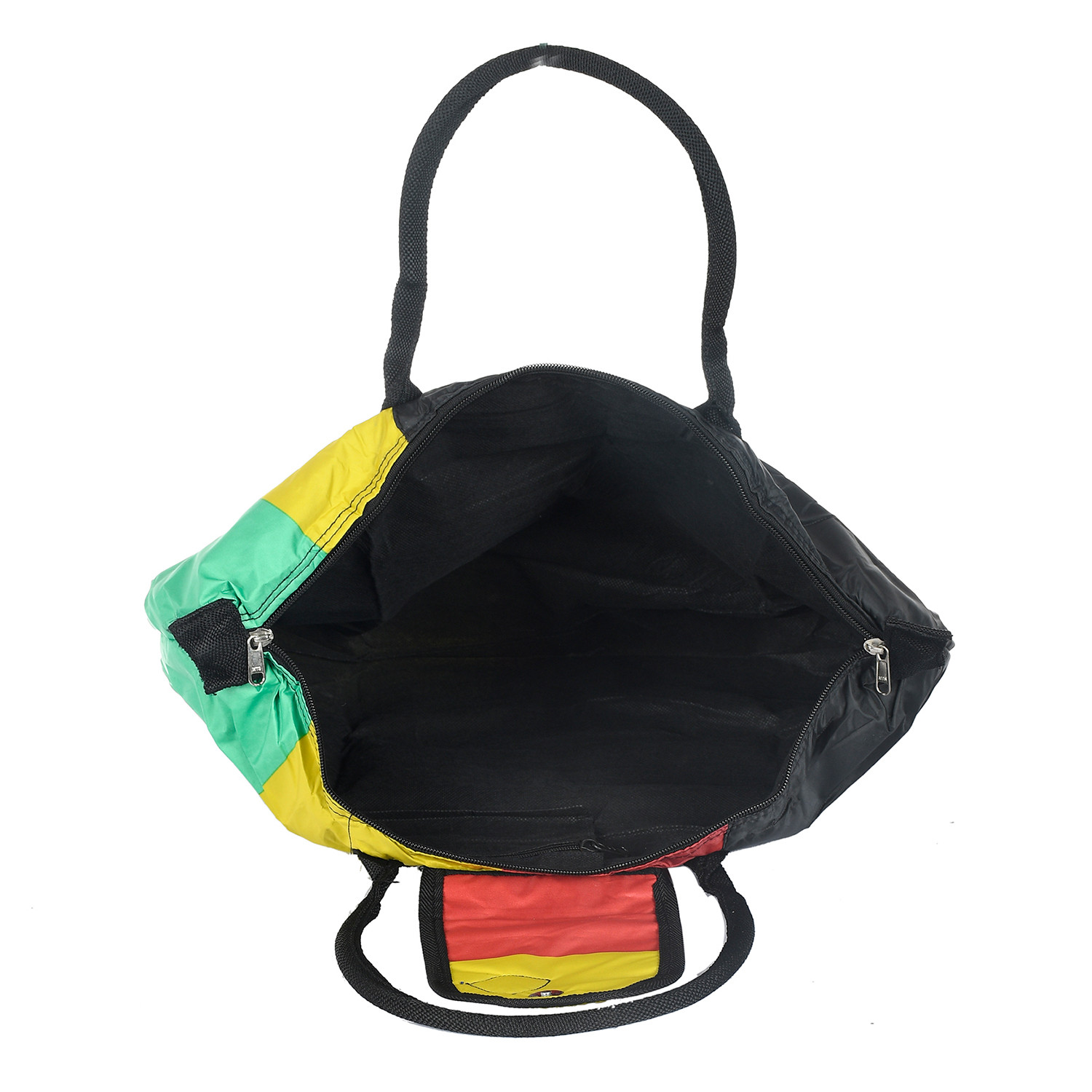 Kuber Industries Shopping Bag For Grocery|Parachute Foldable Shopping Bag| Bag for Vegetables,Fruits With Front Side Money & Zipper Pocket (Assorted)