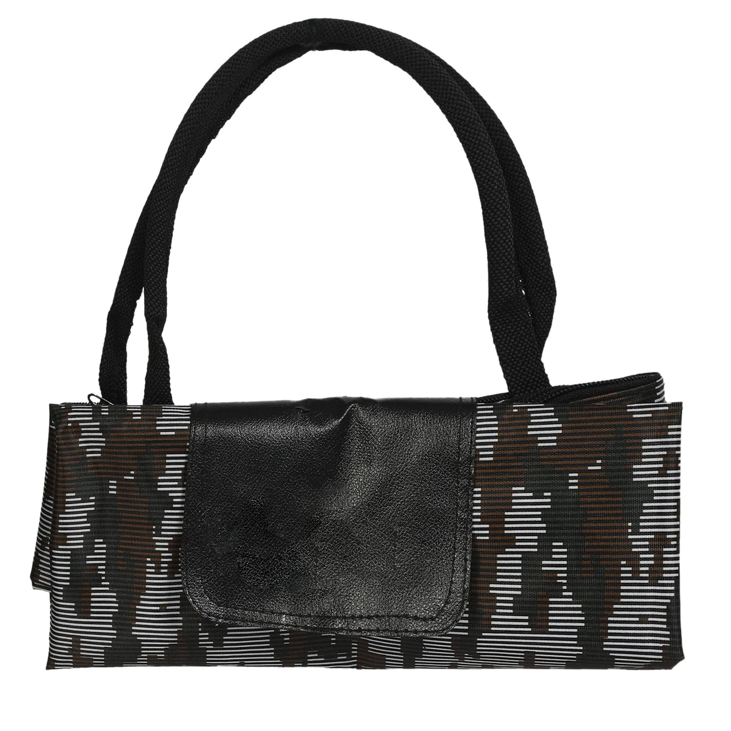 Kuber Industries Shopping Bag For Grocery|Portable & Durable Grocery Hand Bag|Rexine Shoulder Bag With Attached Inside Pocket With Magnetic Lock (Assorted)