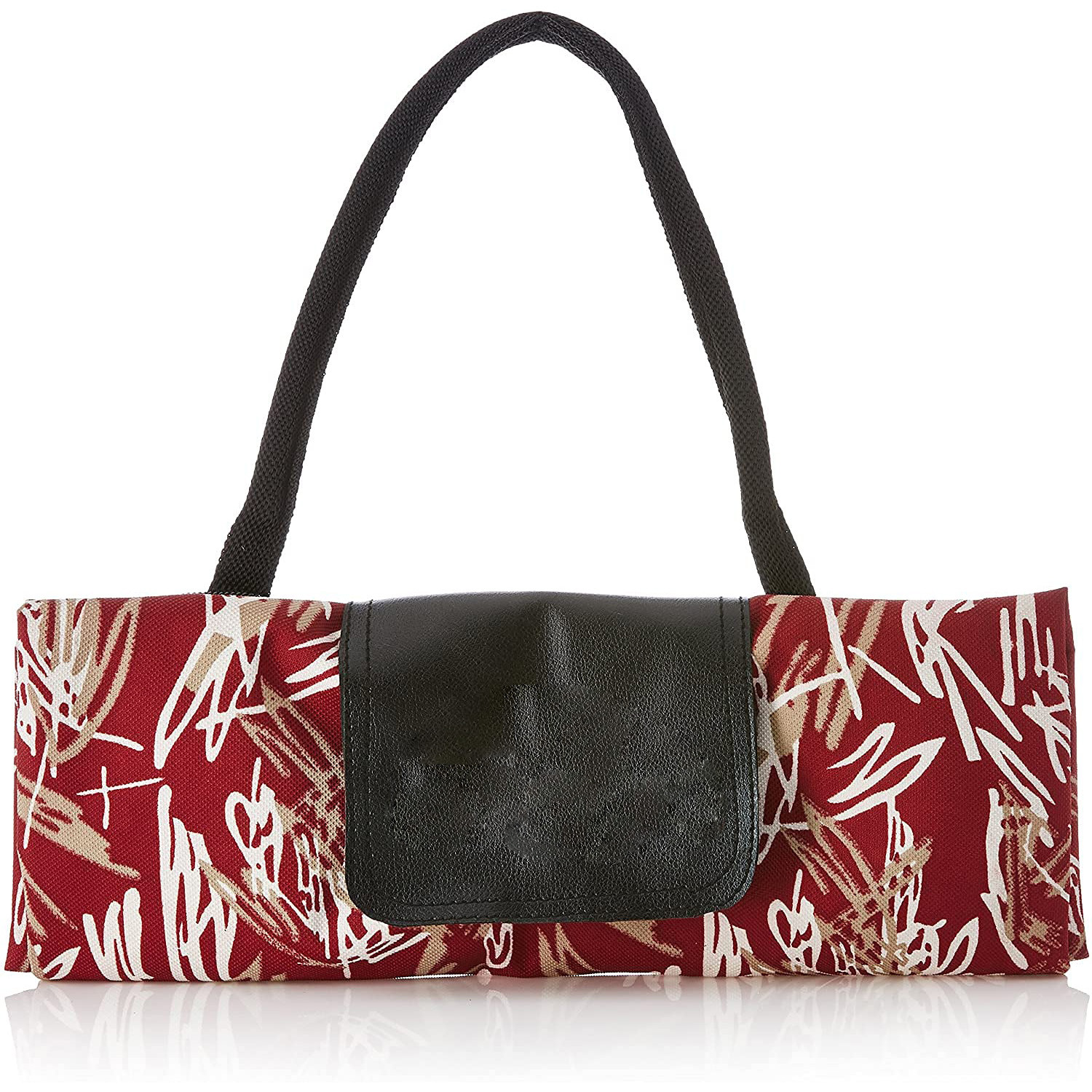 Kuber Industries Shopping Bag For Grocery|Portable & Durable Grocery Hand Bag|Rexine Shoulder Bag With Attached Inside Pocket With Magnetic Lock (Assorted)