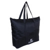 Kuber Industries Shopping Bag|Folding Travel Bag|Polyester Shopping Bag for Grocery|Carrying Bag With Front Small Pocket (Black)