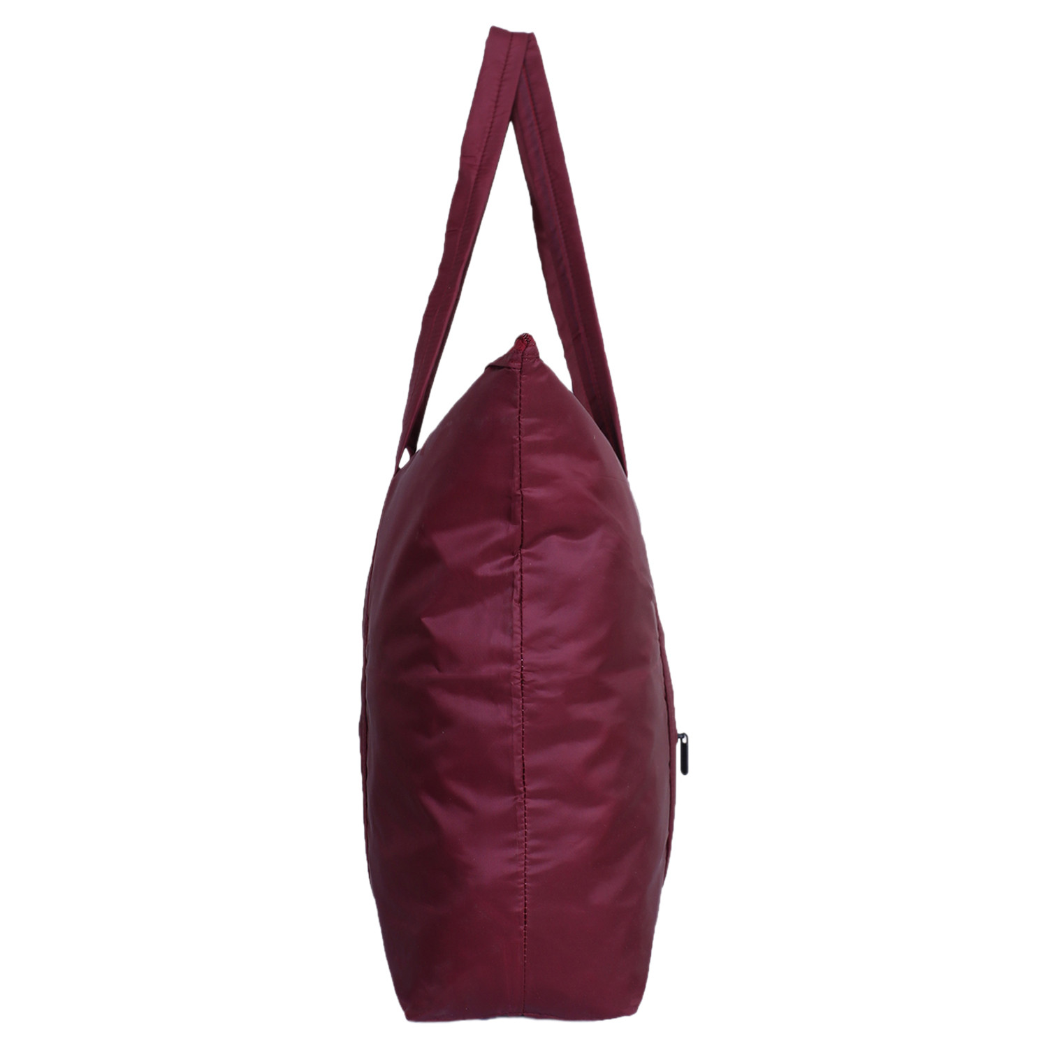 Kuber Industries Shopping Bag|Folding Travel Bag|Polyester Shopping Bag for Grocery|Carrying Bag With Front Small Pocket (Maroon)