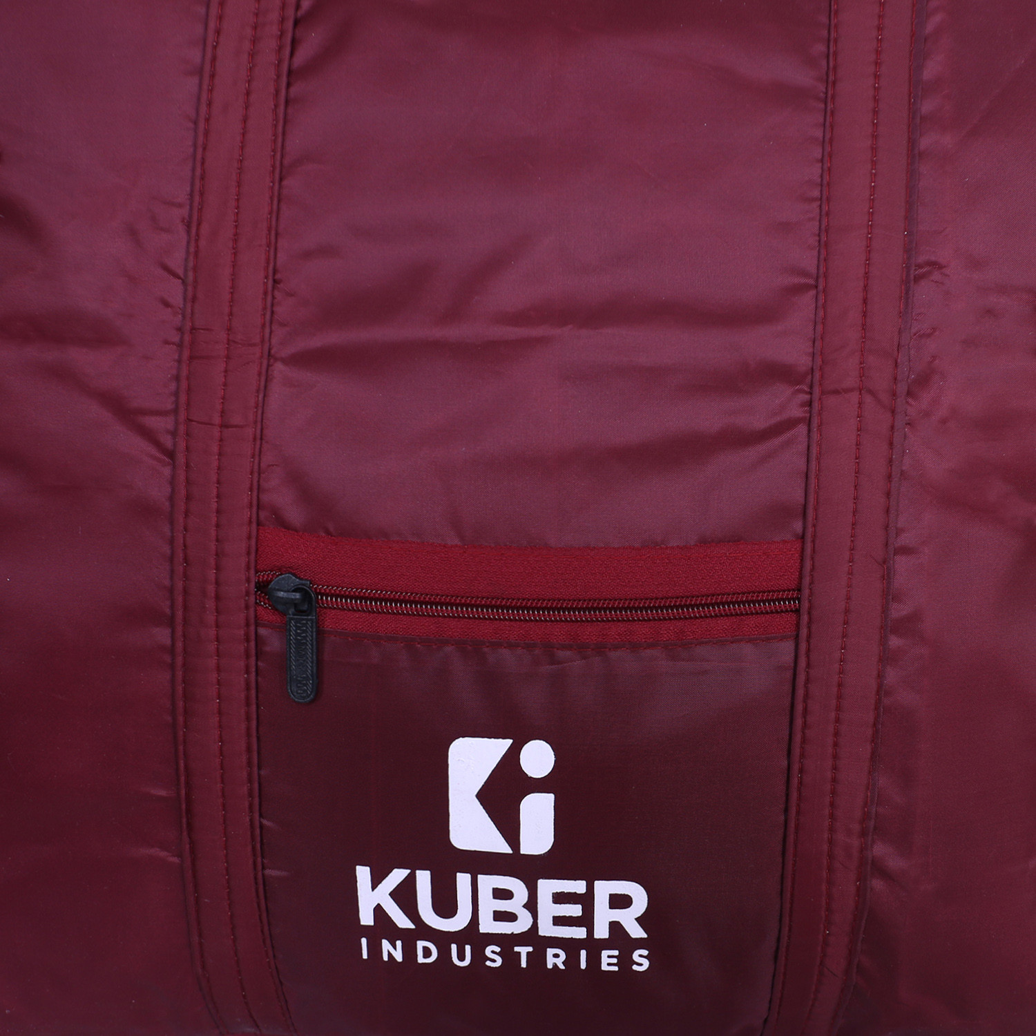 Kuber Industries Shopping Bag|Folding Travel Bag|Polyester Shopping Bag for Grocery|Carrying Bag With Front Small Pocket (Maroon)