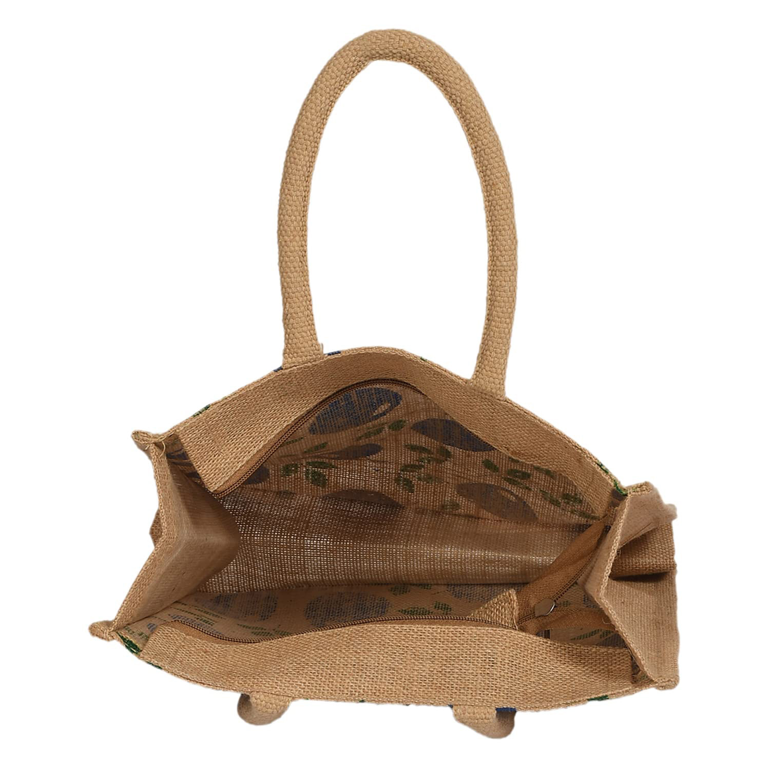 Kuber Industries Shopping Bag|Jute Eco-Friendly & Reusable Grocery Bag|Hand Bag With Zip & Handle for Daily Use|(Brown)