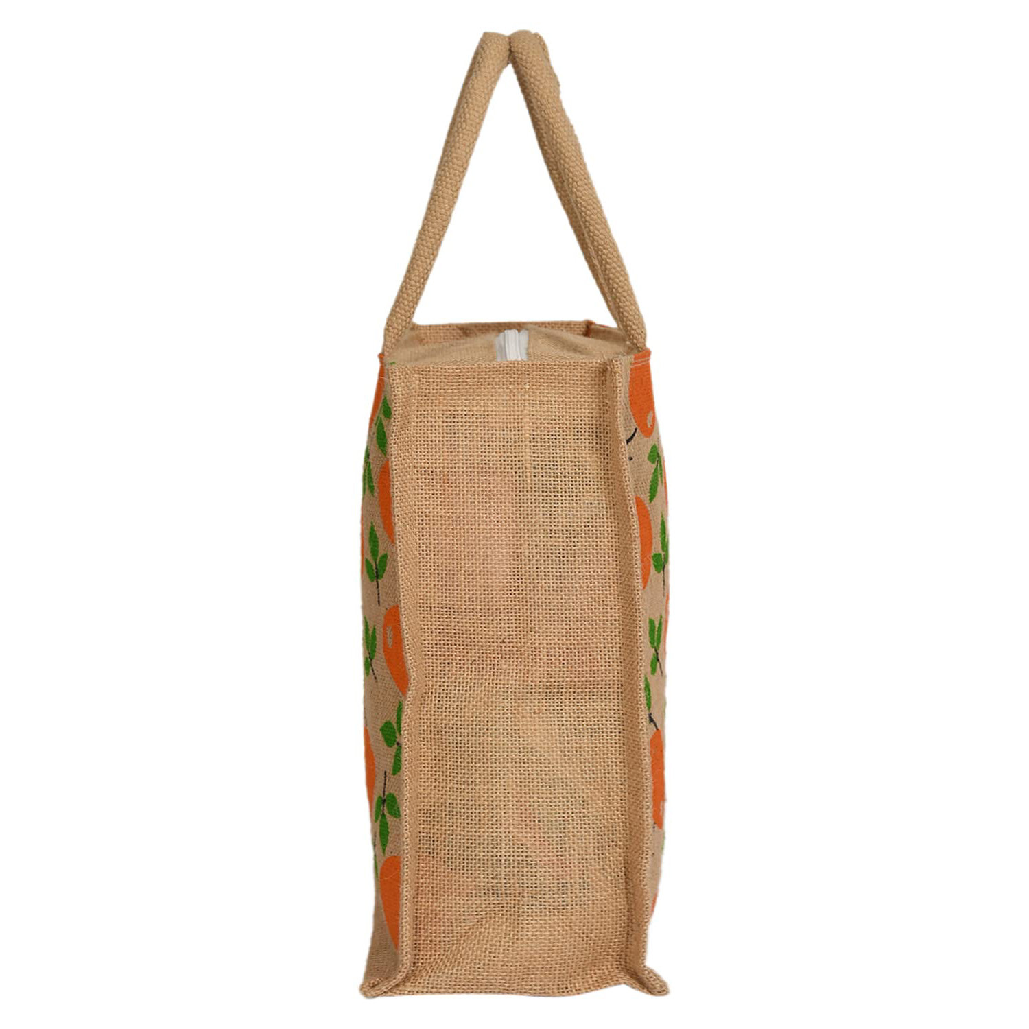 Kuber Industries Shopping BagJute Eco-Friendly  Reusable Grocery BagHand Bag With Zip  Handle for Daily UseBROWN