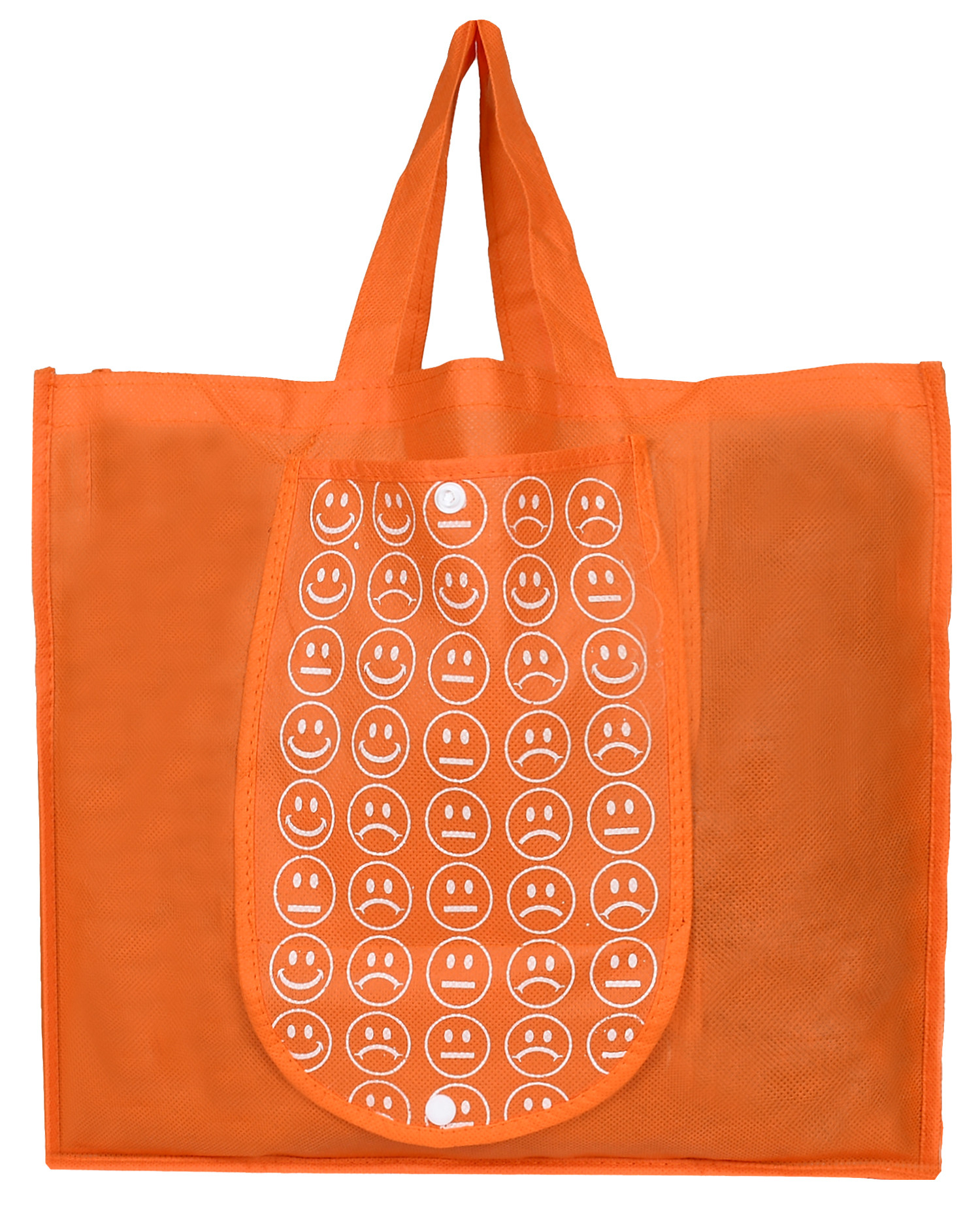 Kuber Industries Shopping Grocery Bags Foldable, Washable Grocery Tote Bag with One Small Pocket, Eco-Friendly Purse Bag Fits in Pocket Waterproof & Lightweight (Orange)