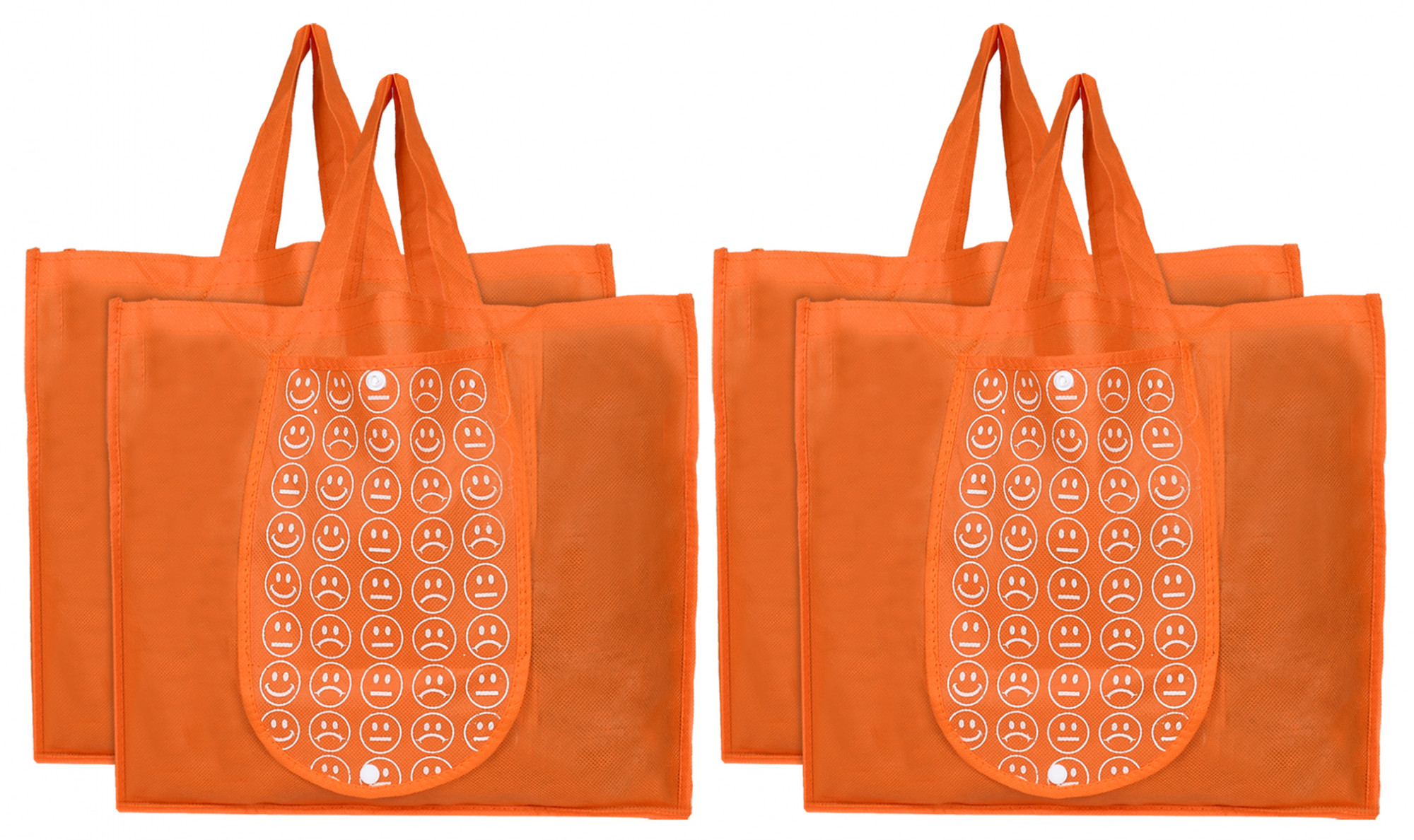 Kuber Industries Shopping Grocery Bags Foldable, Washable Grocery Tote Bag with One Small Pocket, Eco-Friendly Purse Bag Fits in Pocket Waterproof & Lightweight (Orange)