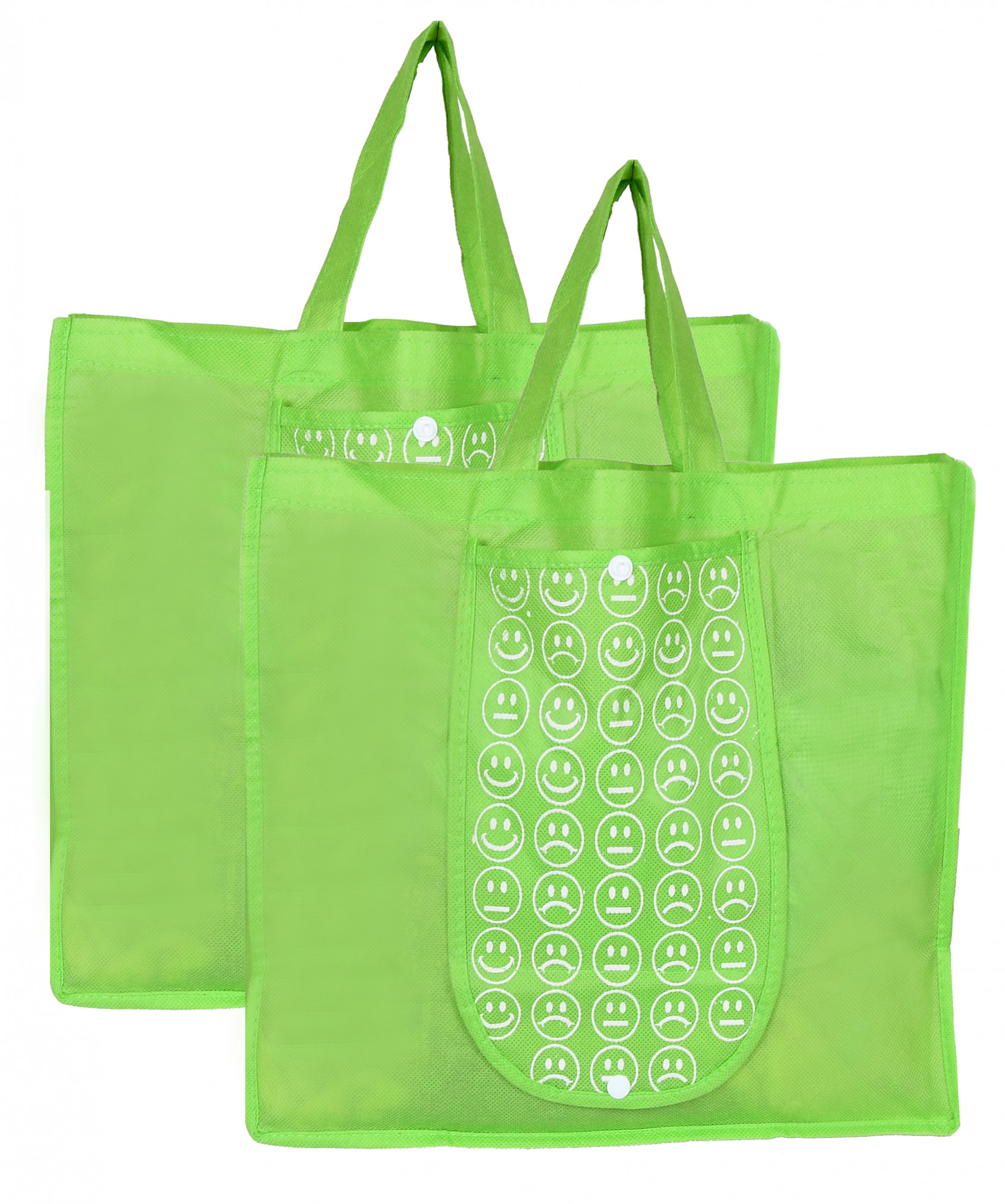 Kuber Industries Shopping Grocery Bags Foldable, Washable Grocery Tote Bag with One Small Pocket, Eco-Friendly Purse Bag Fits in Pocket Waterproof & Lightweight (Green)
