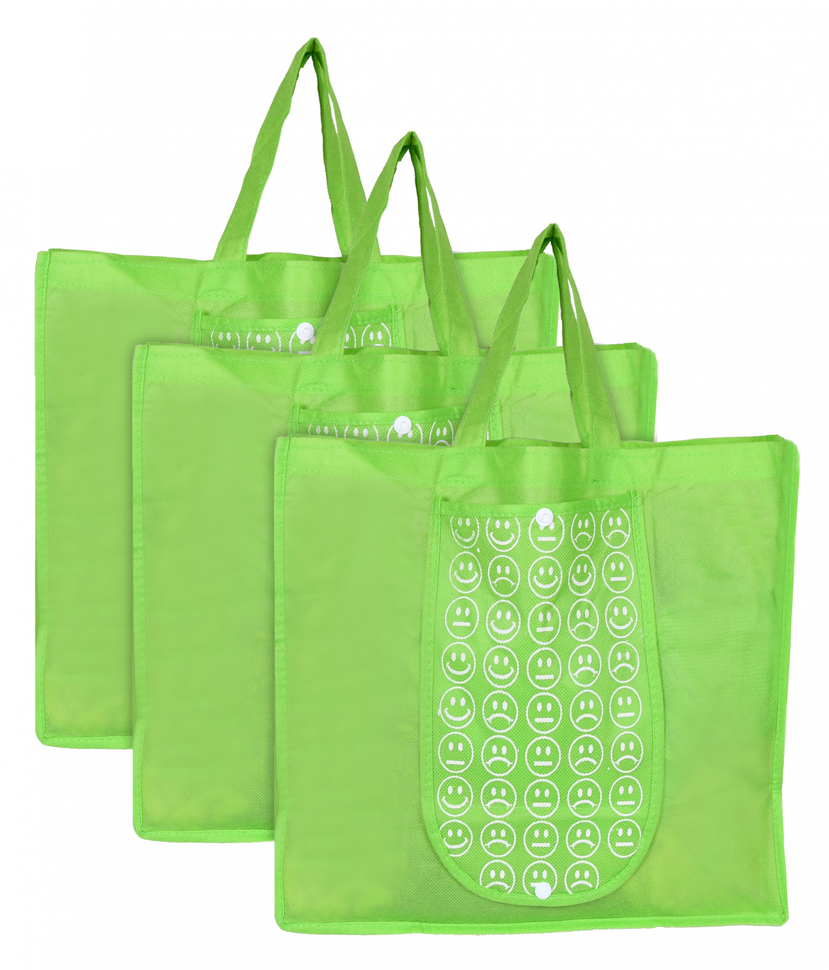 Kuber Industries Shopping Grocery Bags Foldable, Washable Grocery Tote Bag with One Small Pocket, Eco-Friendly Purse Bag Fits in Pocket Waterproof & Lightweight (Green)
