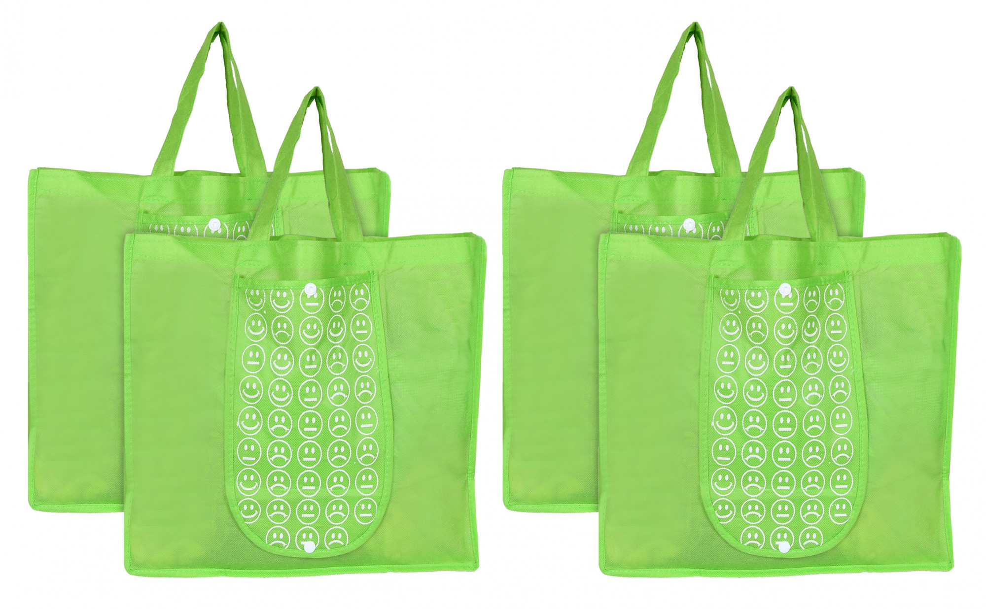 Kuber Industries Shopping Grocery Bags Foldable, Washable Grocery Tote Bag with One Small Pocket, Eco-Friendly Purse Bag Fits in Pocket Waterproof & Lightweight (Green)