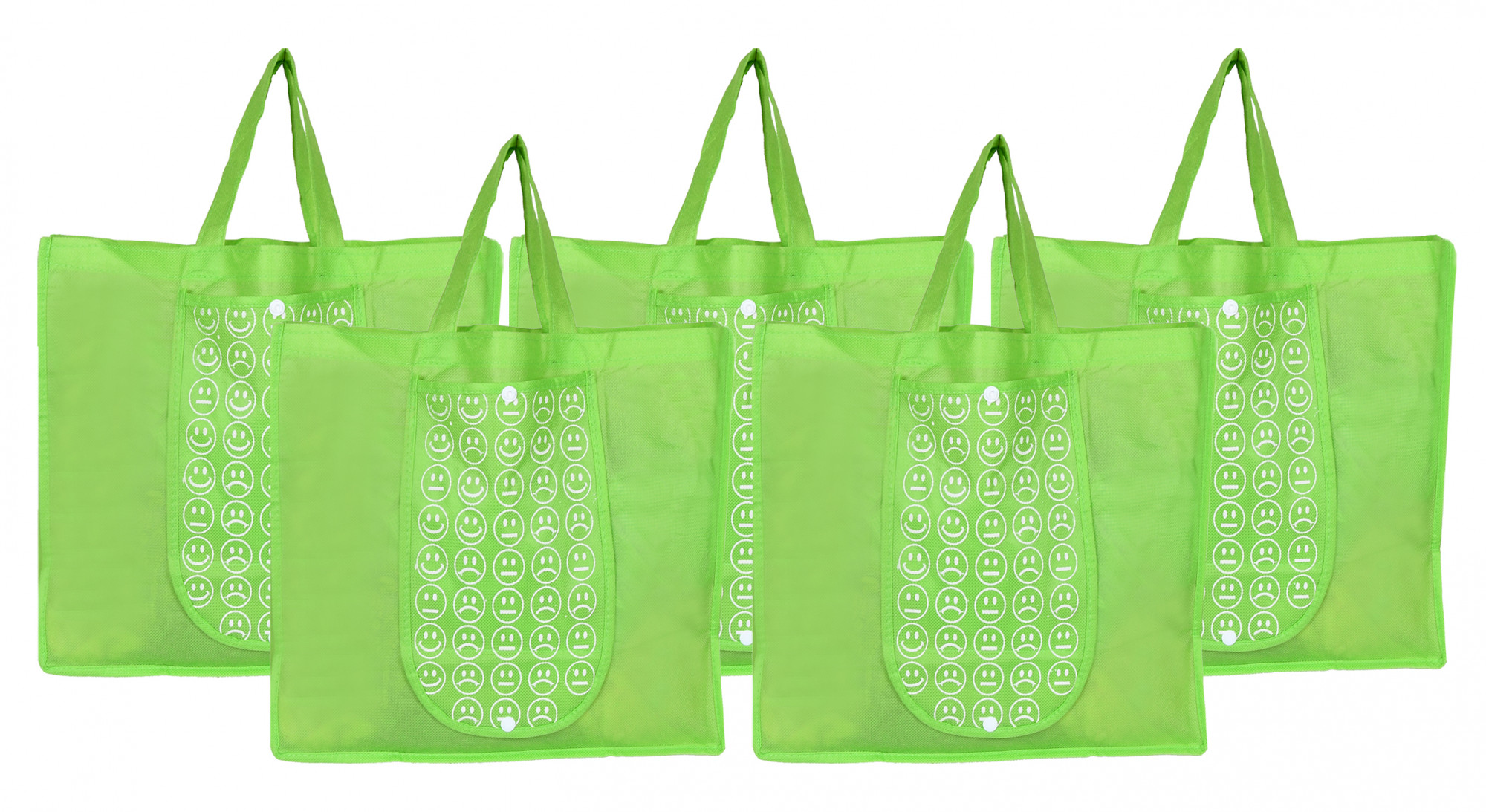 Kuber Industries Shopping Grocery Bags Foldable, Washable Grocery Tote Bag with One Small Pocket, Eco-Friendly Purse Bag Fits in Pocket Waterproof & Lightweight (Green)