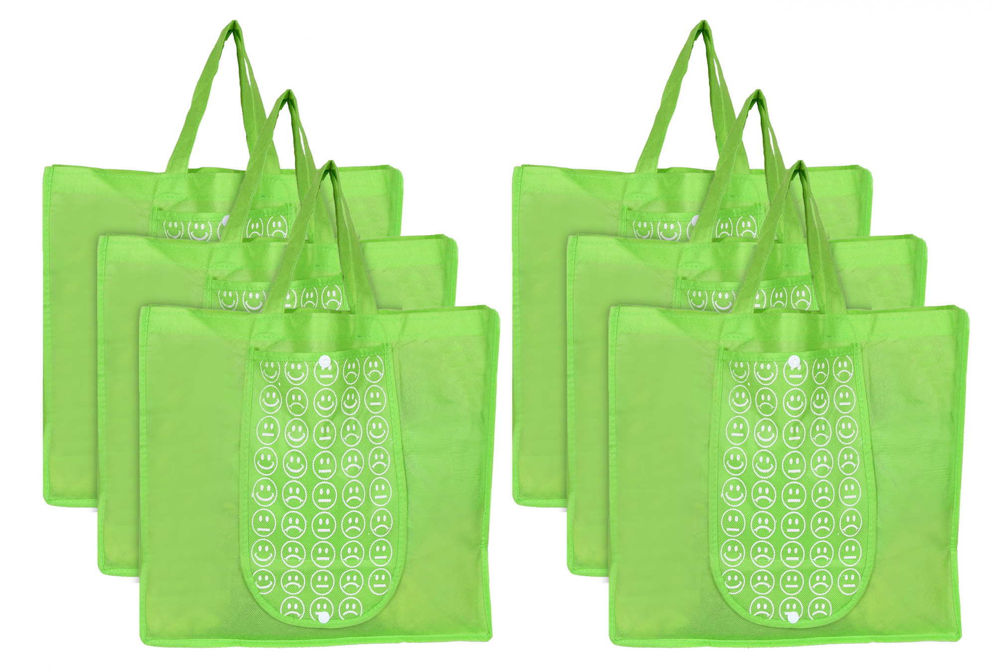 Kuber Industries Shopping Grocery Bags Foldable, Washable Grocery Tote Bag with One Small Pocket, Eco-Friendly Purse Bag Fits in Pocket Waterproof & Lightweight (Green)