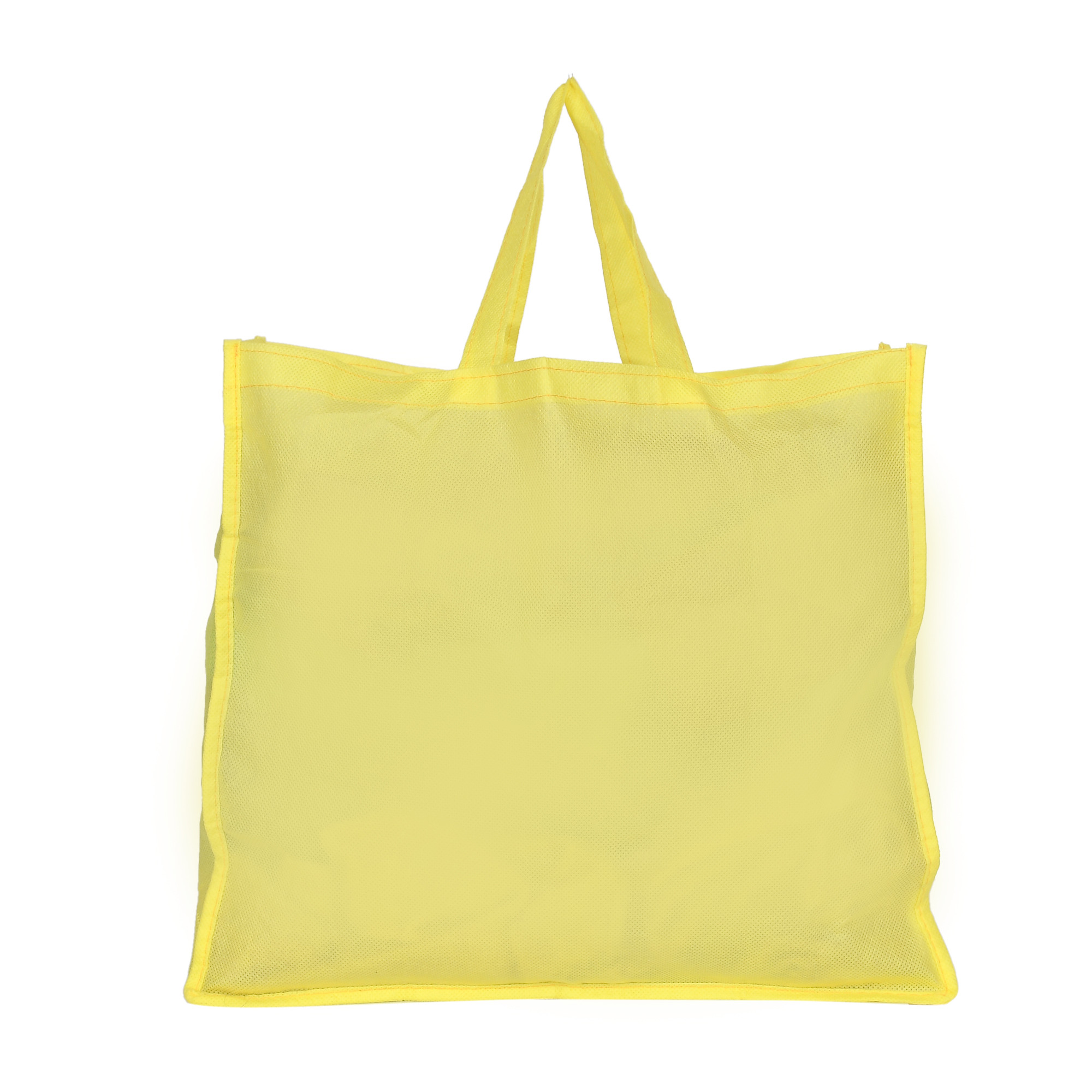 Kuber Industries Shopping Grocery Bags Foldable, Washable Grocery Tote Bag with One Small Pocket, Eco-Friendly Purse Bag Fits in Pocket Waterproof & Lightweight (Yellow)