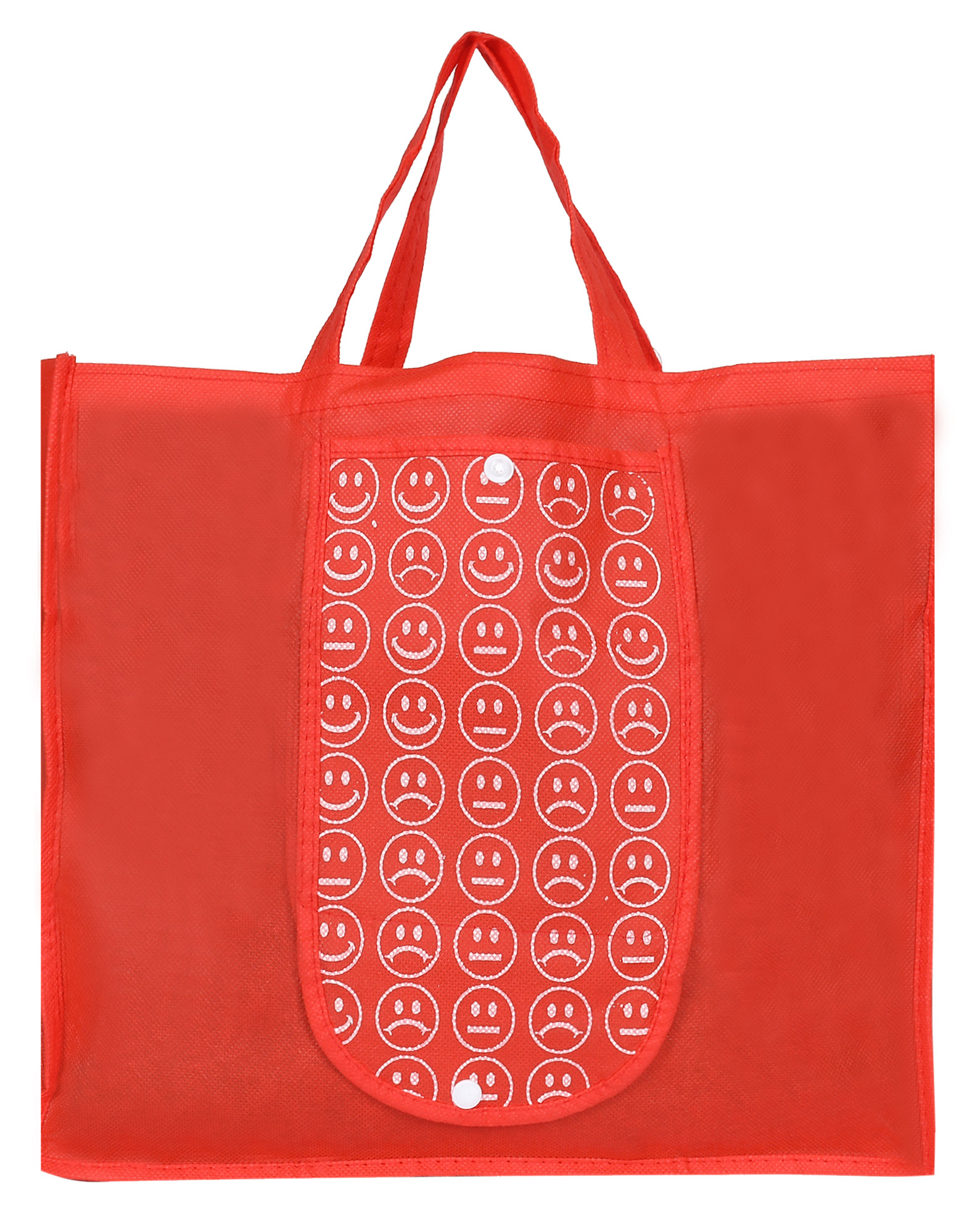 Kuber Industries Shopping Grocery Bags Foldable, Washable Grocery Tote Bag with One Small Pocket, Eco-Friendly Purse Bag Fits in Pocket Waterproof & Lightweight (Red)