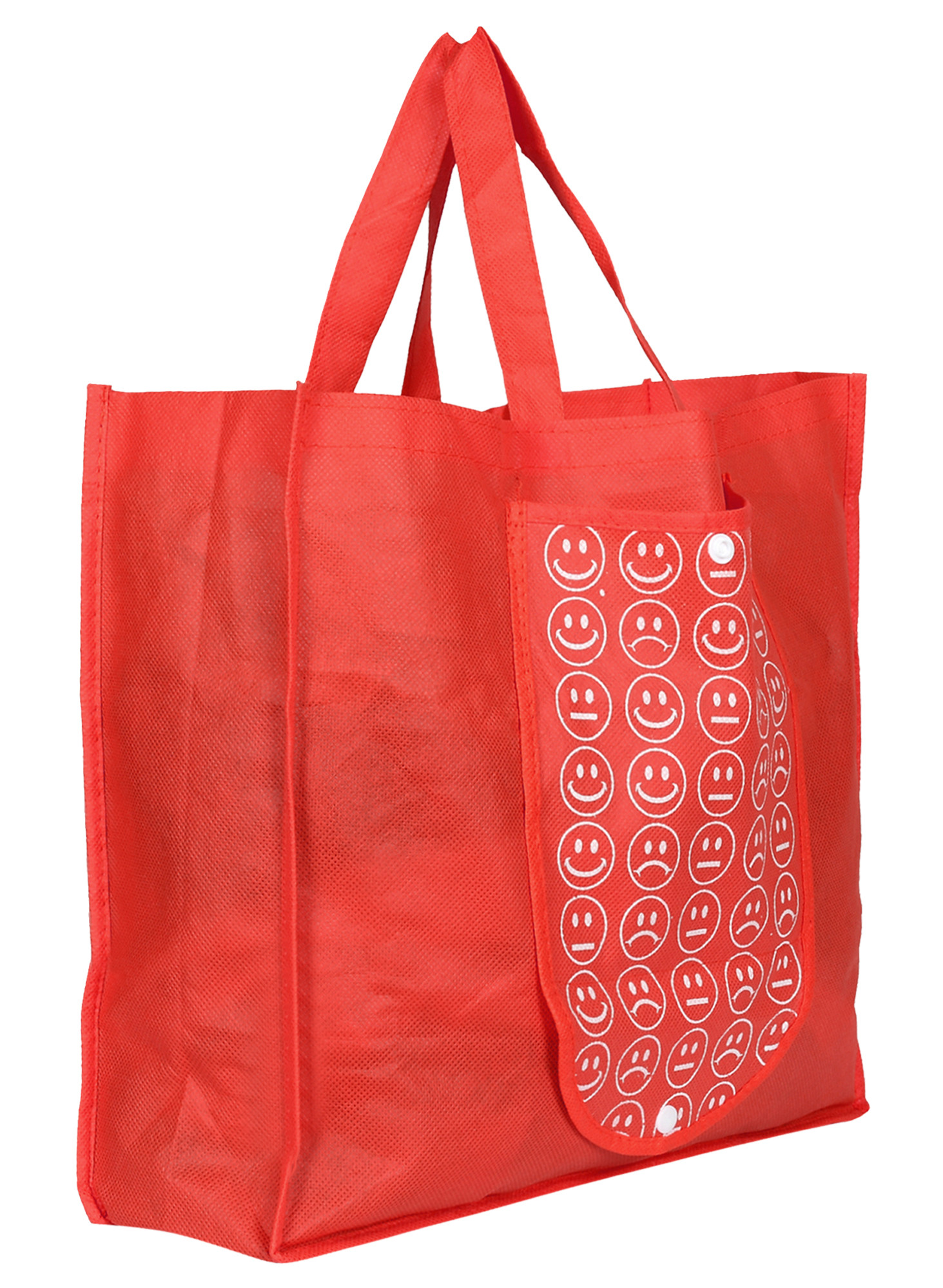 Kuber Industries Shopping Grocery Bags Foldable, Washable Grocery Tote Bag with One Small Pocket, Eco-Friendly Purse Bag Fits in Pocket Waterproof & Lightweight (Red)