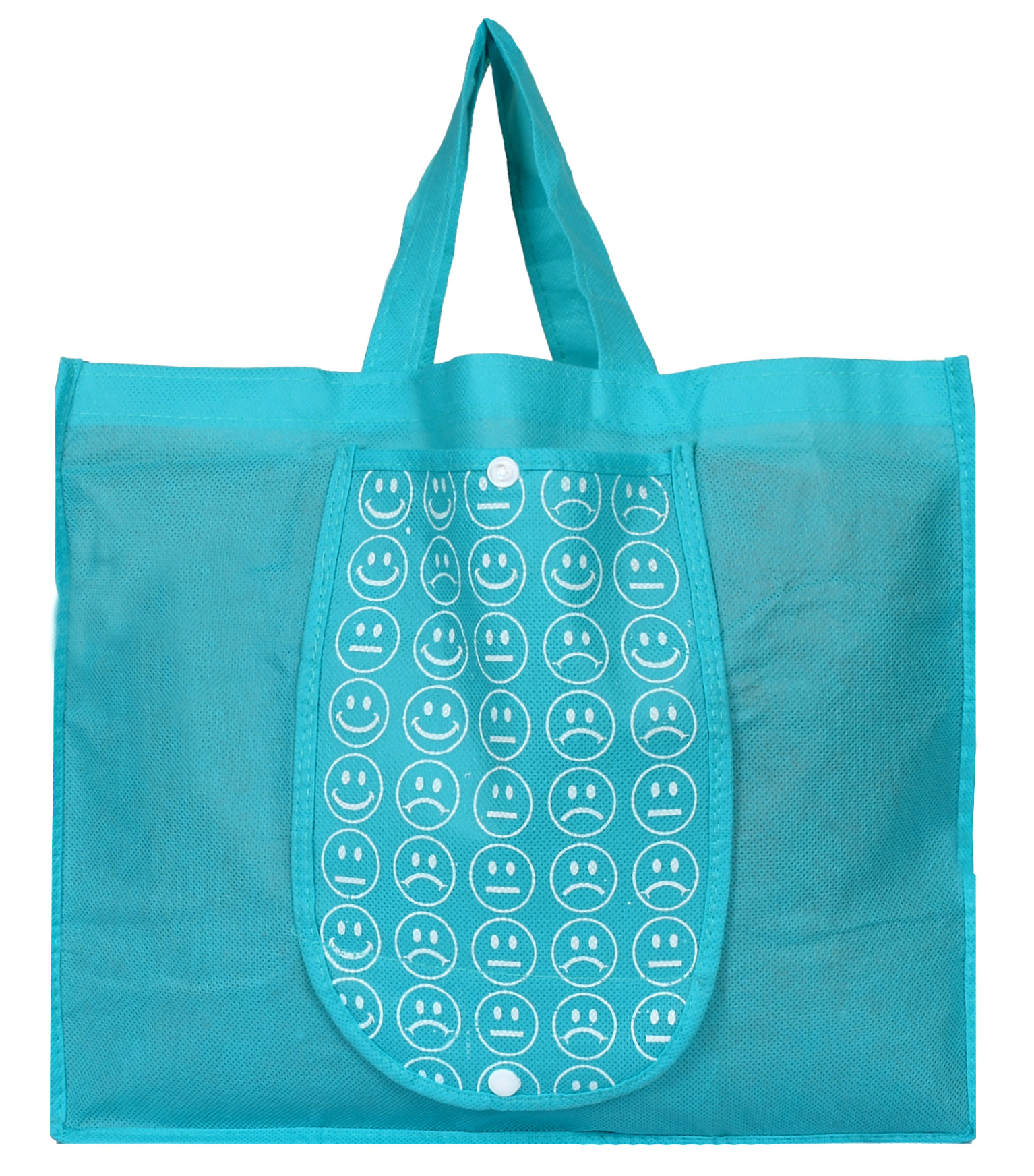 Kuber Industries Shopping Grocery Bags Foldable, Washable Grocery Tote Bag with One Small Pocket, Eco-Friendly Purse Bag Fits in Pocket Waterproof & Lightweight (Blue)