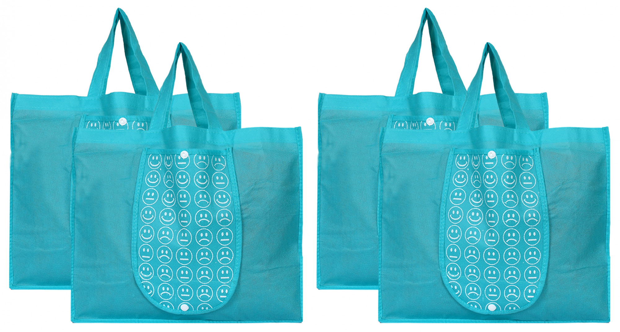 Kuber Industries Shopping Grocery Bags Foldable, Washable Grocery Tote Bag with One Small Pocket, Eco-Friendly Purse Bag Fits in Pocket Waterproof & Lightweight (Blue)