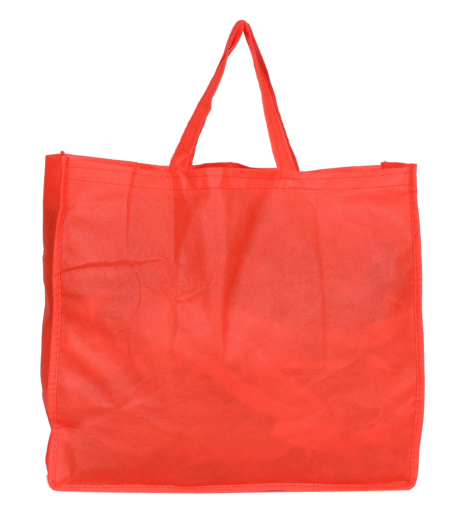 Kuber Industries Shopping Grocery Bags Foldable, Washable Grocery Tote Bag with One Small Pocket, Eco-Friendly Purse Bag Fits in Pocket Waterproof & Lightweight (Orange & Red)