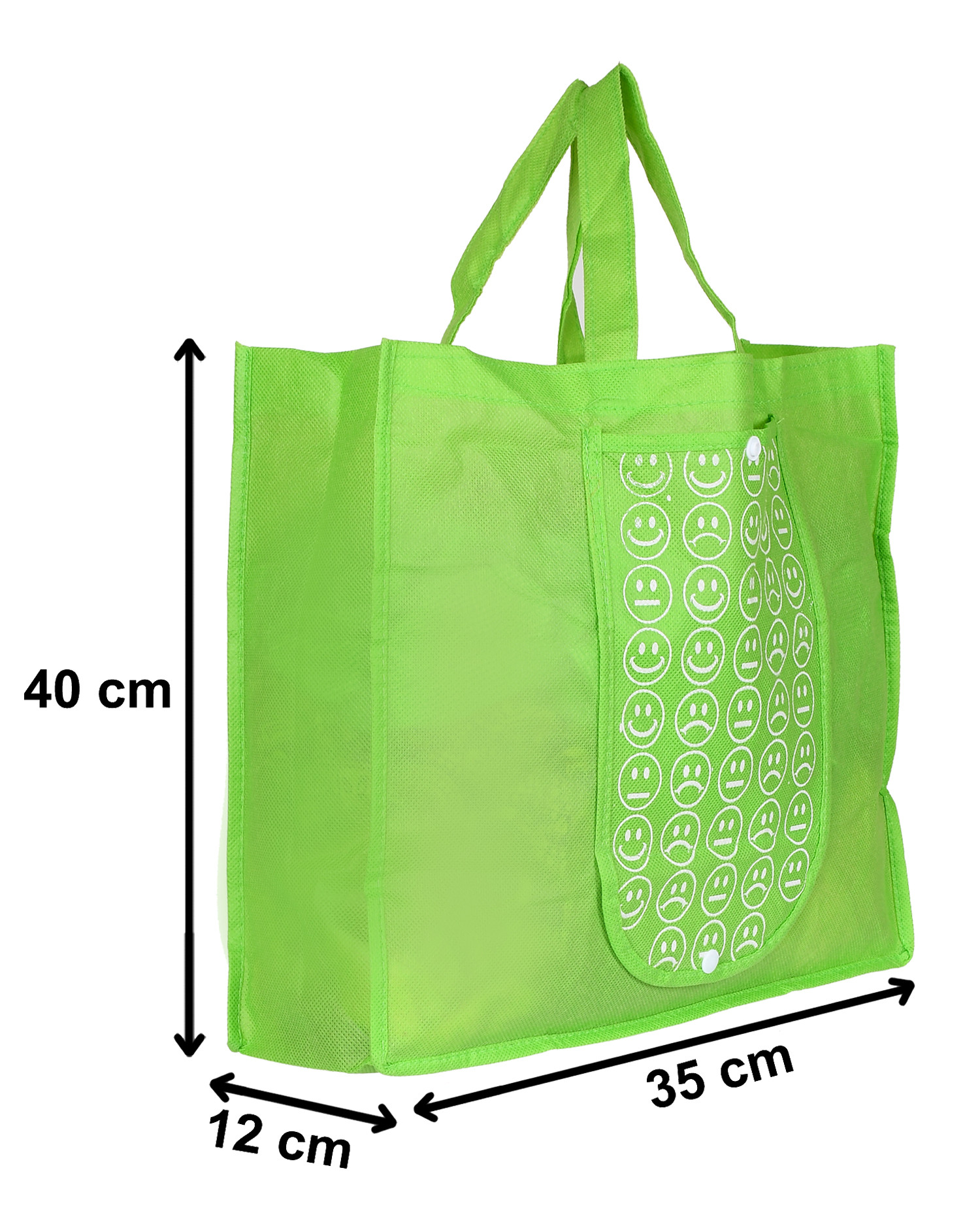 Kuber Industries Shopping Grocery Bags Foldable, Washable Grocery Tote Bag with One Small Pocket, Eco-Friendly Purse Bag Fits in Pocket Waterproof & Lightweight (Green & Pink)