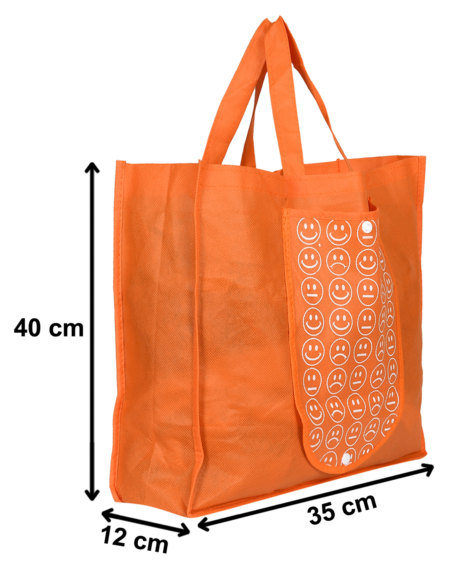 Kuber Industries Shopping Grocery Bags Foldable, Washable Grocery Tote Bag with One Small Pocket, Eco-Friendly Purse Bag Fits in Pocket Waterproof & Lightweight (Set Of 4,Orange & Green & Pink & Yellow)