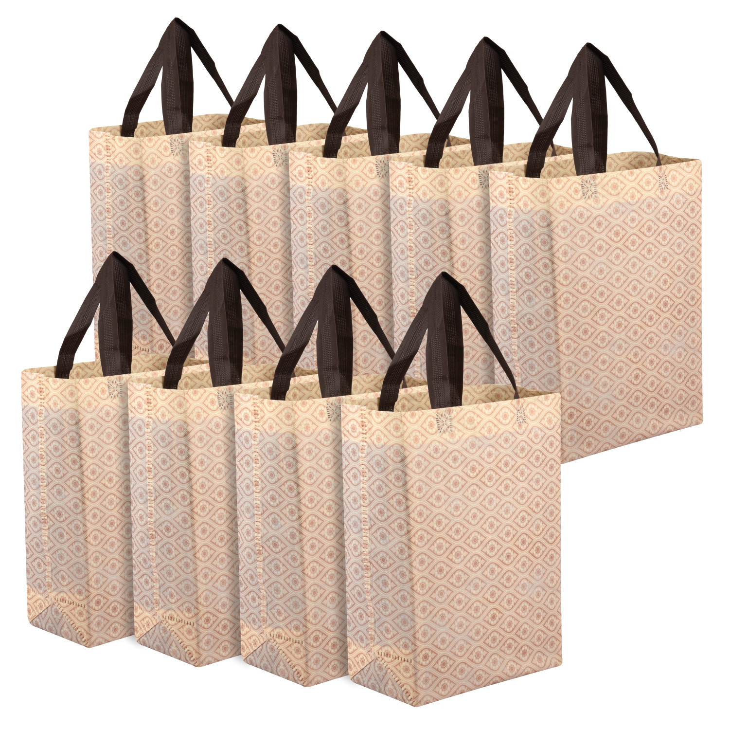 Kuber Industries Shopping Handbag | Grocery Handbag | Shopping Bag | Grocery Shopping Bag | Reusable Shopping Bags | Vegetable Bag | Eye-Print Carry Bag |Cream