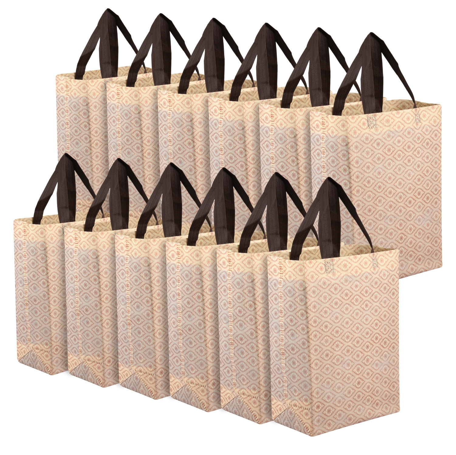 Kuber Industries Shopping Handbag | Grocery Handbag | Shopping Bag | Grocery Shopping Bag | Reusable Shopping Bags | Vegetable Bag | Eye-Print Carry Bag |Cream