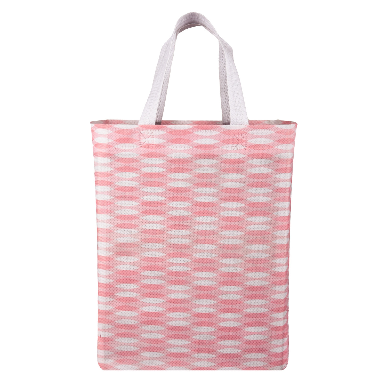Kuber Industries Shopping Handbag | Grocery Handbag | Shopping Bag | Grocery Shopping Bag | Reusable Shopping Bags | Vegetable Bag | Zig-Zag Carry Bag |Pink