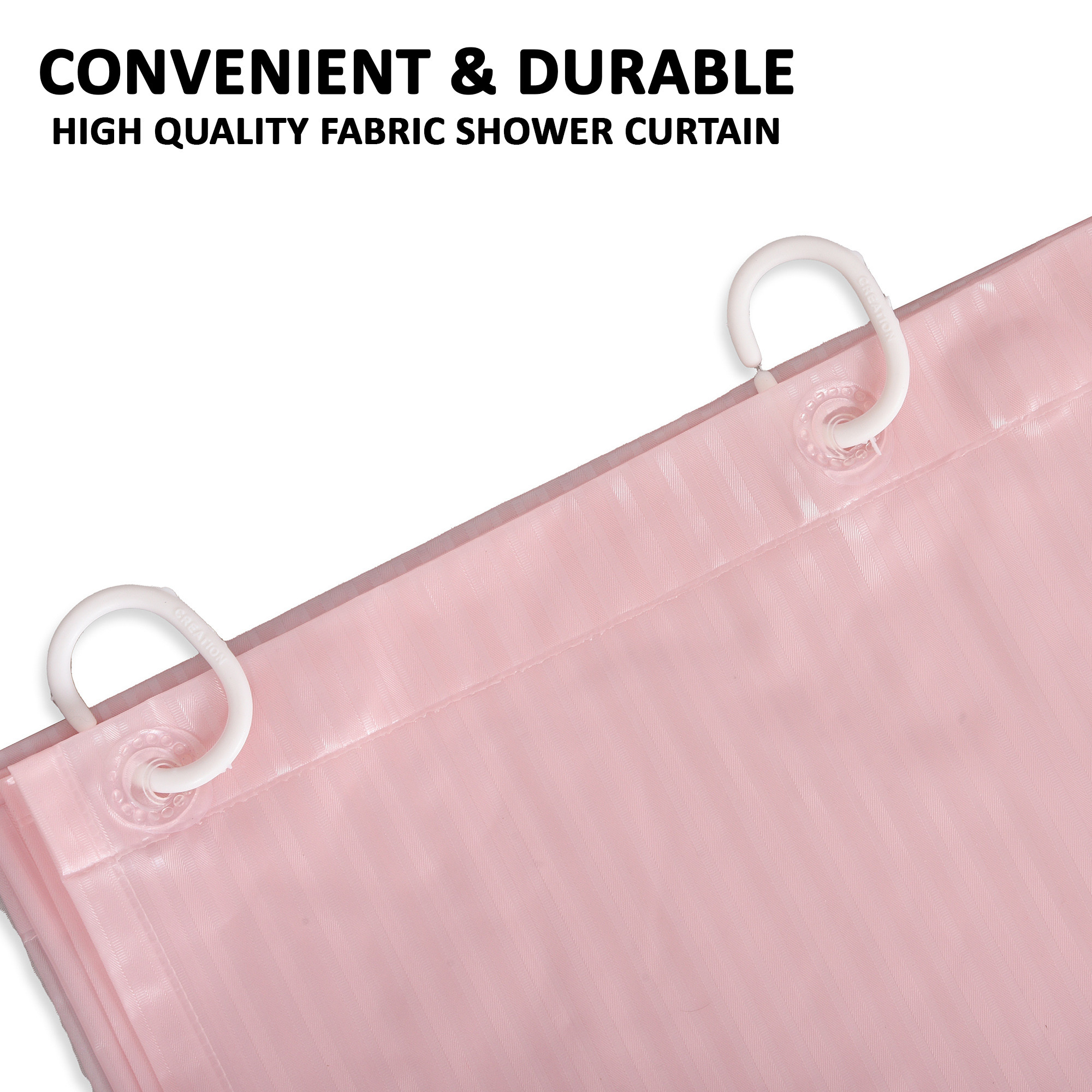 Kuber Industries Shower Curtain  7 Feet  Bathroom Shower Curtain  AC Curtains  PVC Waterproof Window Curtain  Curtains for Bathtub  8 Rings Curtain  Lining  Pink