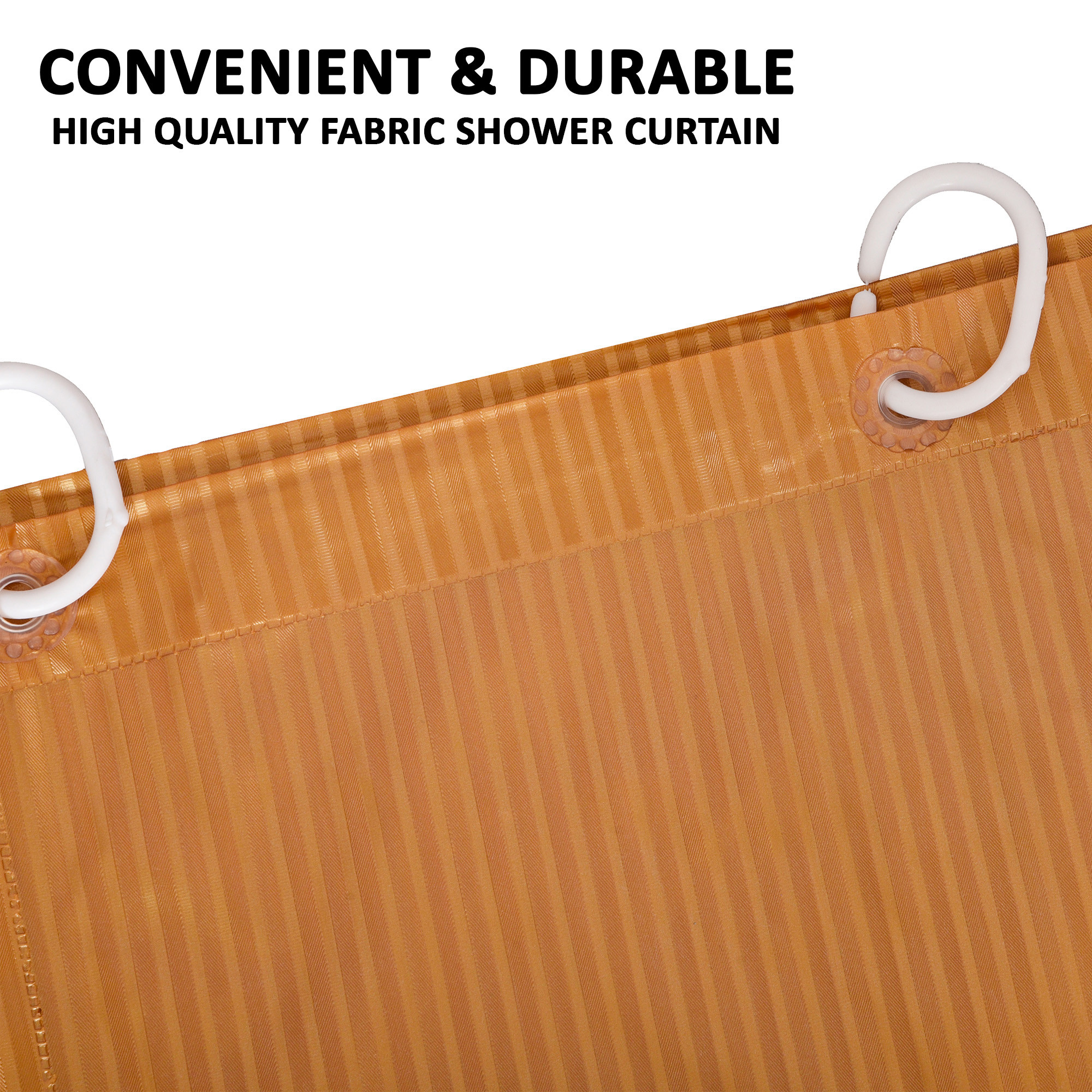 Kuber Industries Shower Curtain  7 Feet  Bathroom Shower Curtain  AC Curtains  PVC Waterproof Window Curtain  Curtains for Bathtub  8 Rings Curtain  Lining  Golden