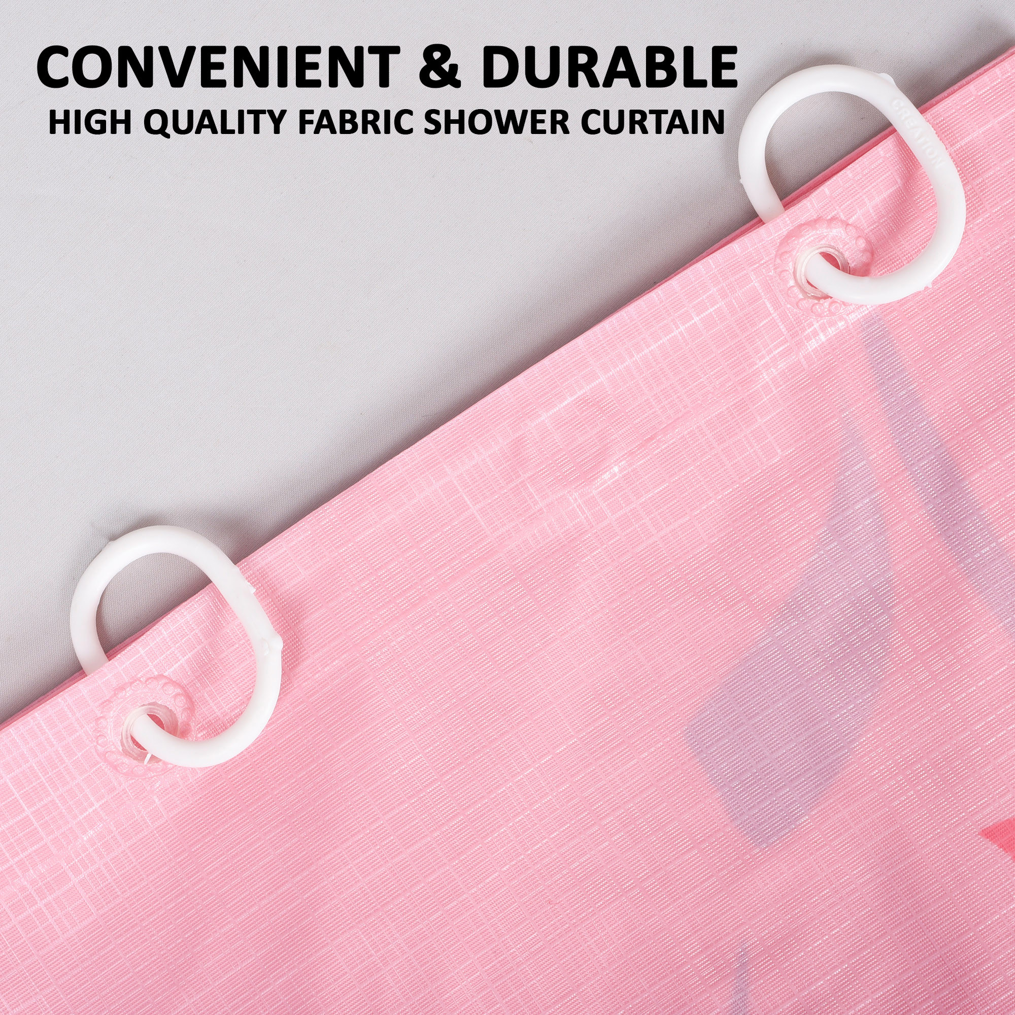 Kuber Industries Shower Curtain  7 Feet  Bathroom Shower Curtain  AC Curtains  PVC Waterproof Window Curtain  Curtains for Bathtub  8 Rings Curtain  Painting  Pink