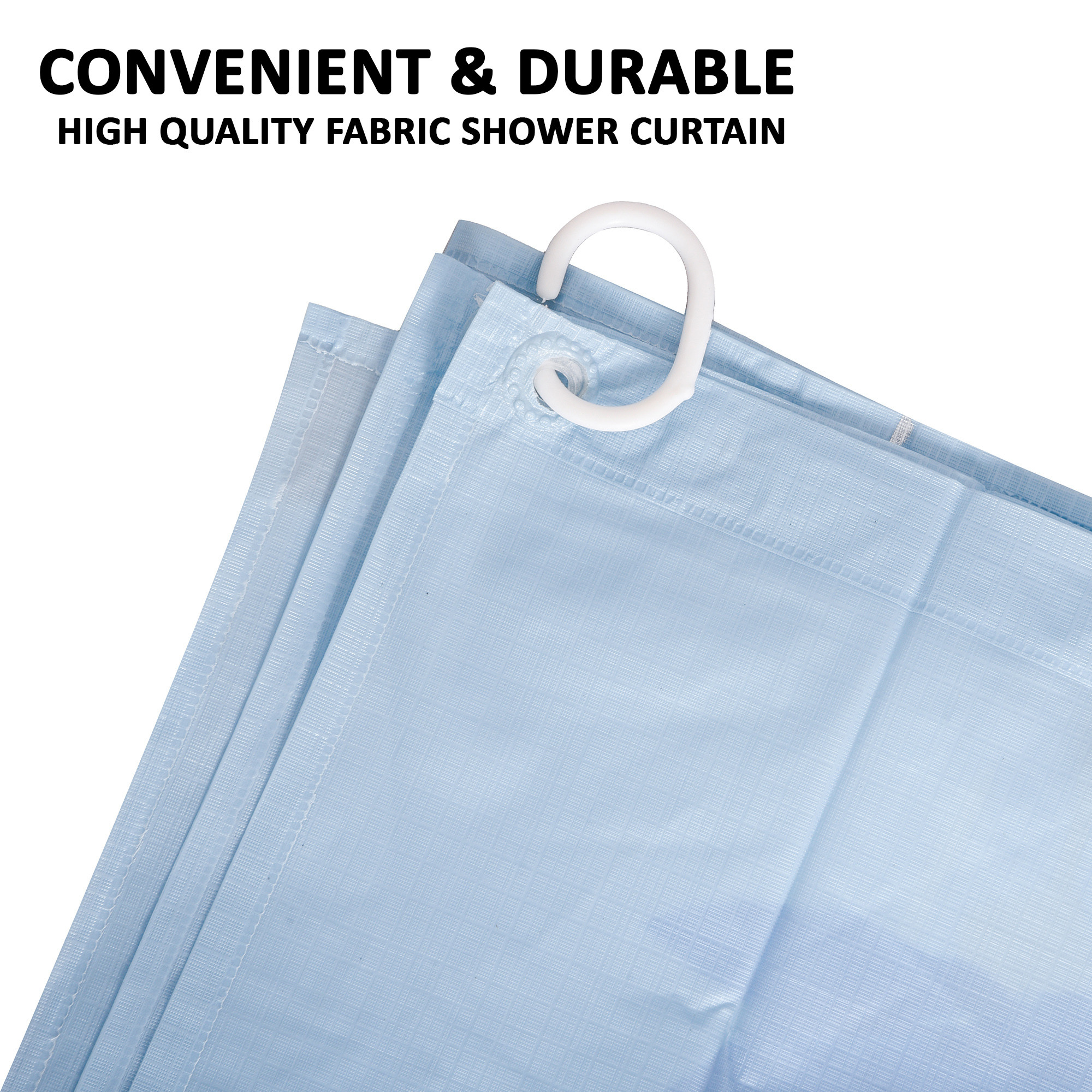 Kuber Industries Shower Curtain  7 Feet  Bathroom Shower Curtain  AC Curtains  PVC Waterproof Window Curtain  Curtains for Bathtub  8 Rings Curtain  Painting  Sky Blue