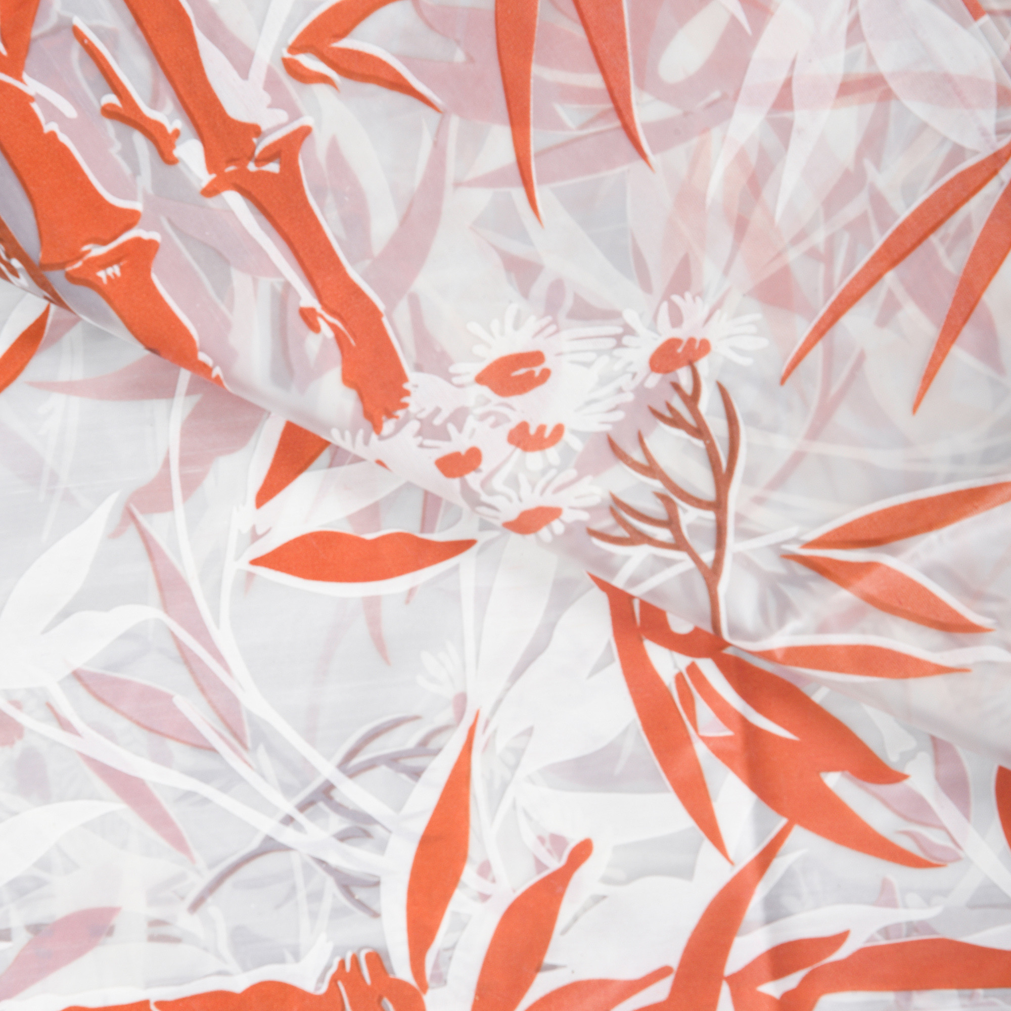 Kuber Industries Shower Curtain  7 Feet  Bathroom Shower Curtain  AC Curtains  PVC Waterproof Window Curtain  Curtains for Bathtub  8 Rings Curtain  Bamboo Print  Orange
