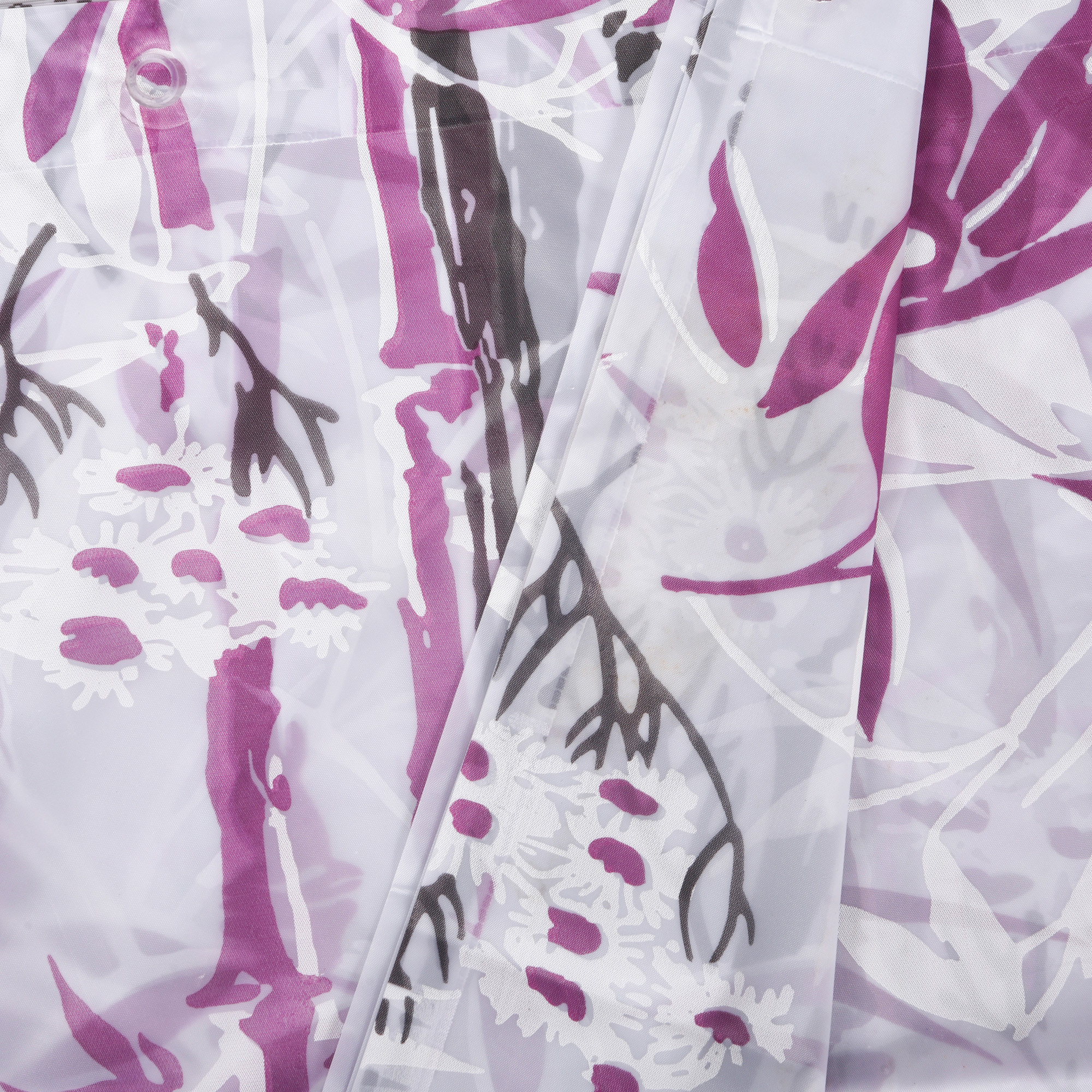 Kuber Industries Shower Curtain  7 Feet  Bathroom Shower Curtain  AC Curtains  PVC Waterproof Window Curtain  Curtains for Bathtub  8 Rings Curtain  Bamboo Print  Purple