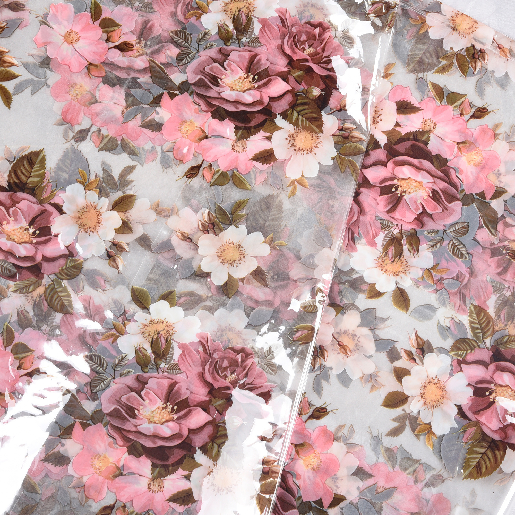 Kuber Industries Shower Curtain  7 Feet  Bathroom Shower Curtain  AC Curtains  PVC Waterproof Window Curtain  Curtains for Bathtub  8 Rings Curtain  Pink Flower  Transparent