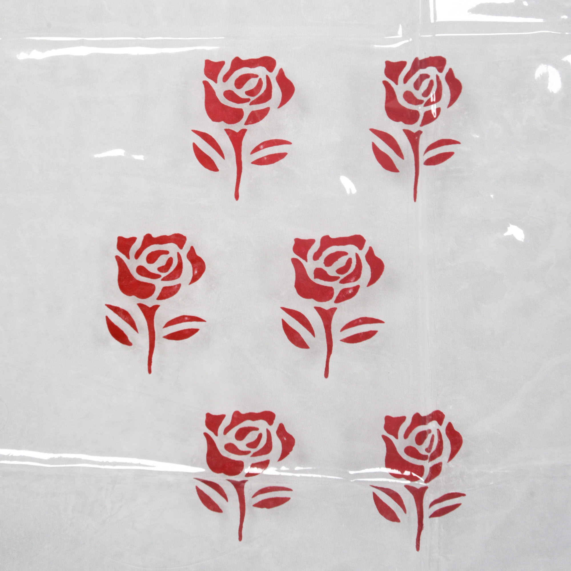 Kuber Industries Shower Curtain  7 Feet  Bathroom Shower Curtain  AC Curtains  PVC Waterproof Window Curtain  Curtains for Bathtub  8 Rings Curtain  Red Painting  Transparent