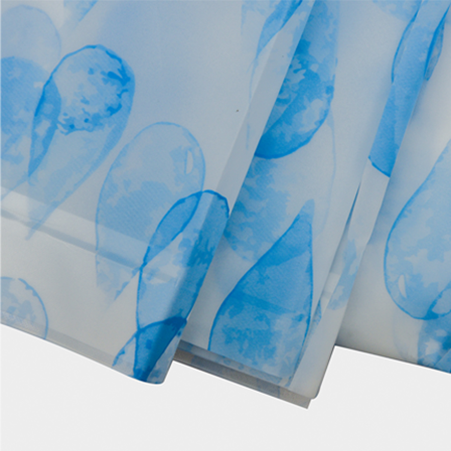 Kuber Industries Shower Curtain | Water Drop Design PEVA Curtain for Bathroom | Shower Curtain for Bathroom | Bathroom Shower Curtain with Hooks | 6 Feet | Blue