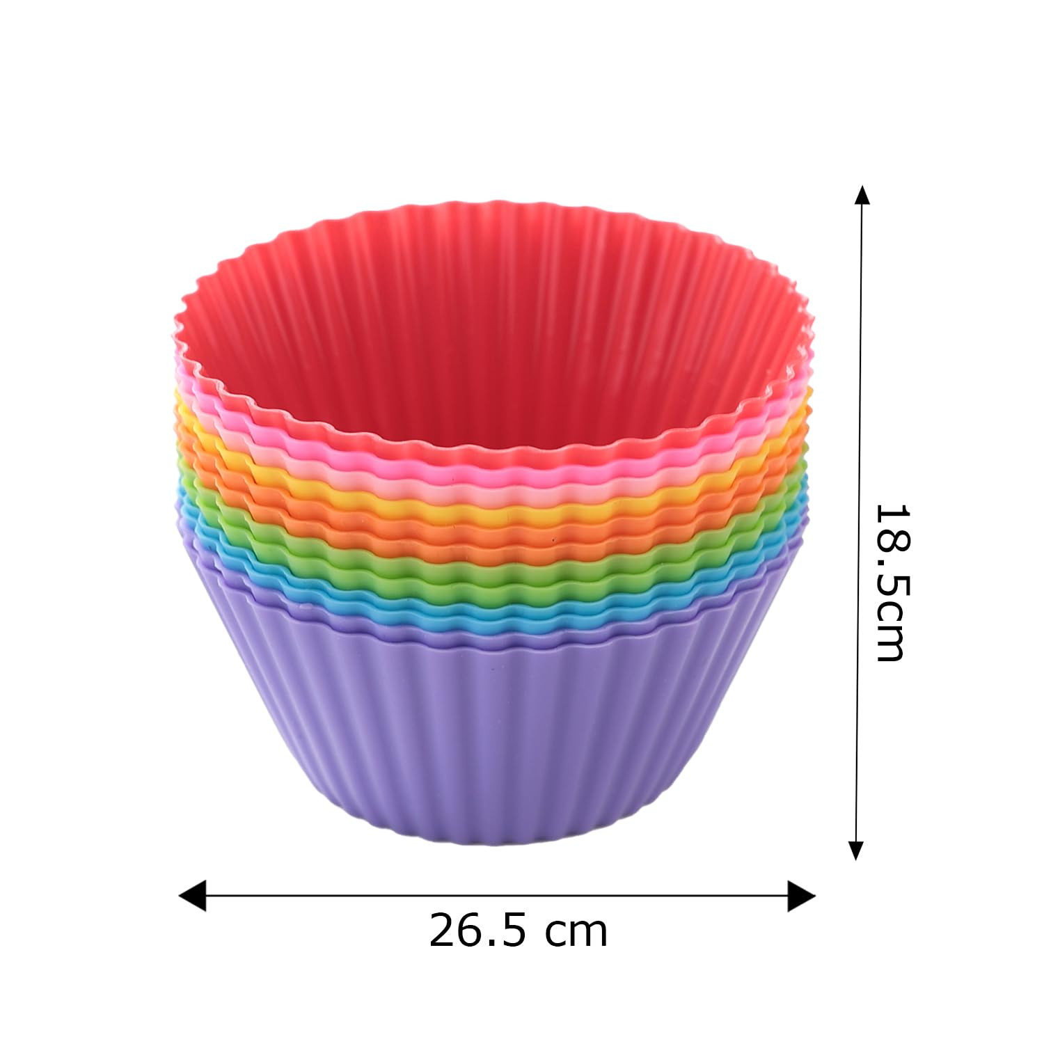 Kuber Industries Silicon Small Cup cake mould Set Of 12|Reusable Muffin Moulds (Multi)
