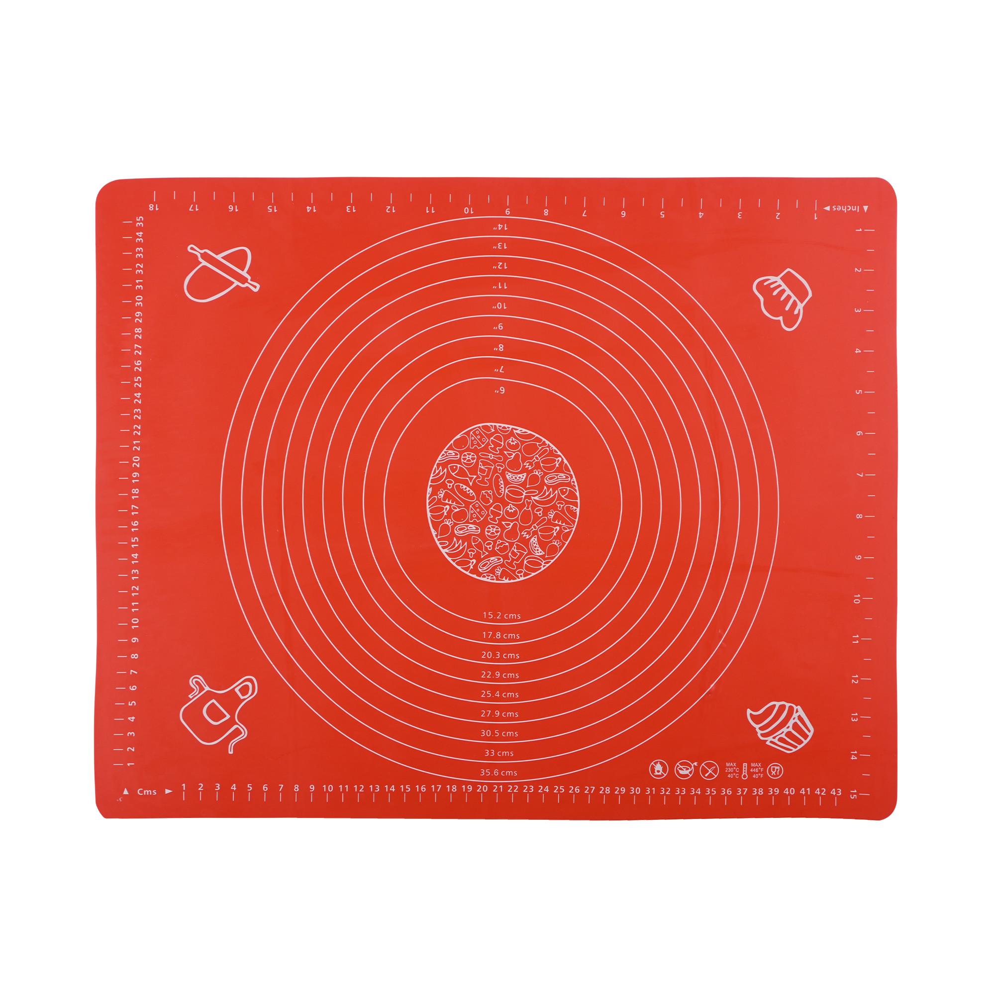 Kuber Industries Silicone Mat for Chapati  Reusable Roti Mat for Kitchen  Non-Stick Silicone Sheet for Chapati  Ideal for Rolling Dough Kneading  Baking  HW-9-RD  Spiral - Red