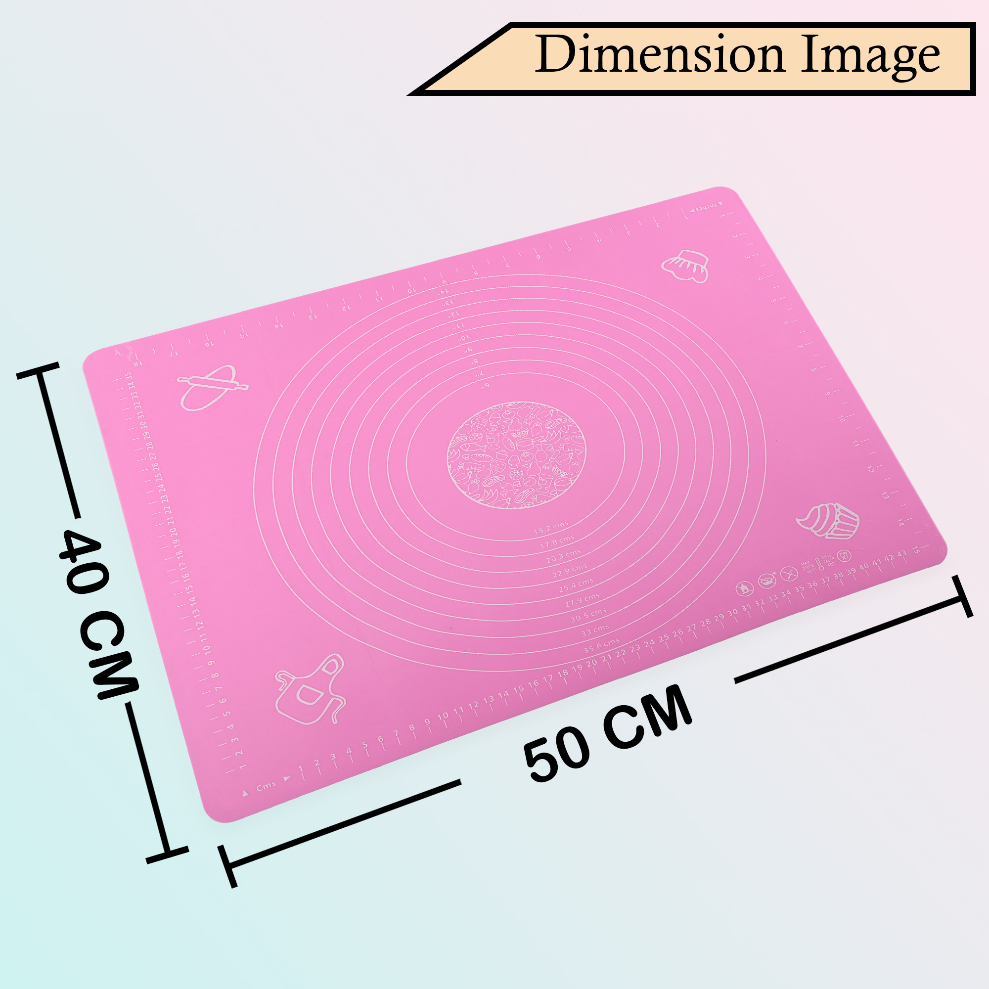 Kuber Industries Silicone Mat for Chapati  Reusable Roti Mat for Kitchen  Non-Stick Silicone Sheet for Chapati  Ideal for Rolling Dough Kneading  Baking  HW-9-PNK  Spiral - Pink