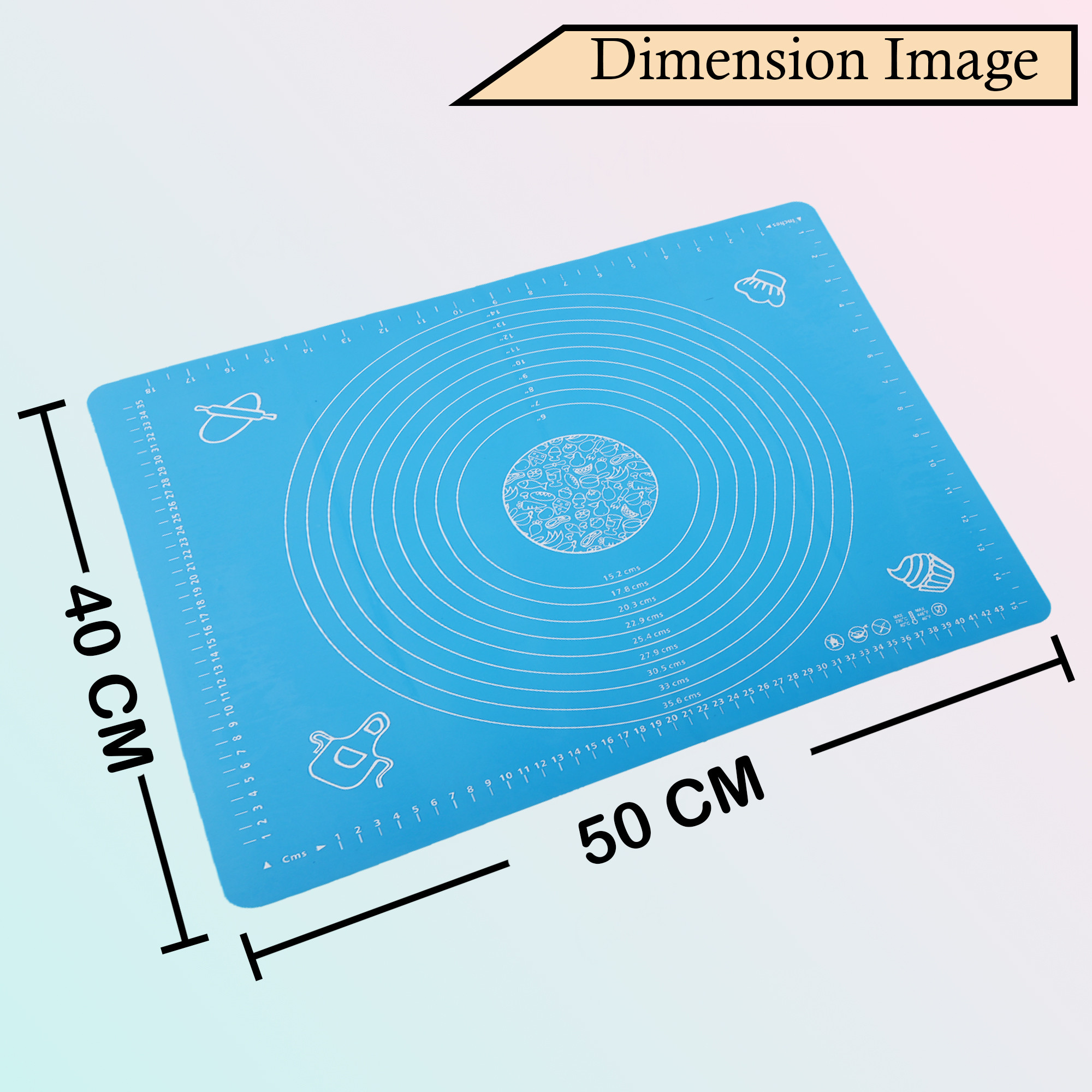 Kuber Industries Silicone Mat for Chapati  Reusable Roti Mat for Kitchen  Non-Stick Silicone Sheet for Chapati  Ideal for Rolling Dough Kneading  Baking  HW-9-BLU  Spiral - Blue