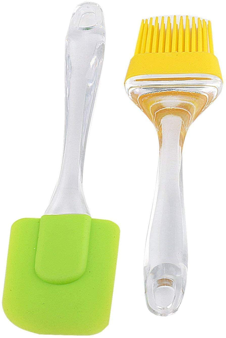Kuber Industries Silicone Spatula And Brush Set for Pastry, Cake Mixer, Decorating, Cooking, Baking, Silicone Spatula And Pastry Brush,(Multicolour)