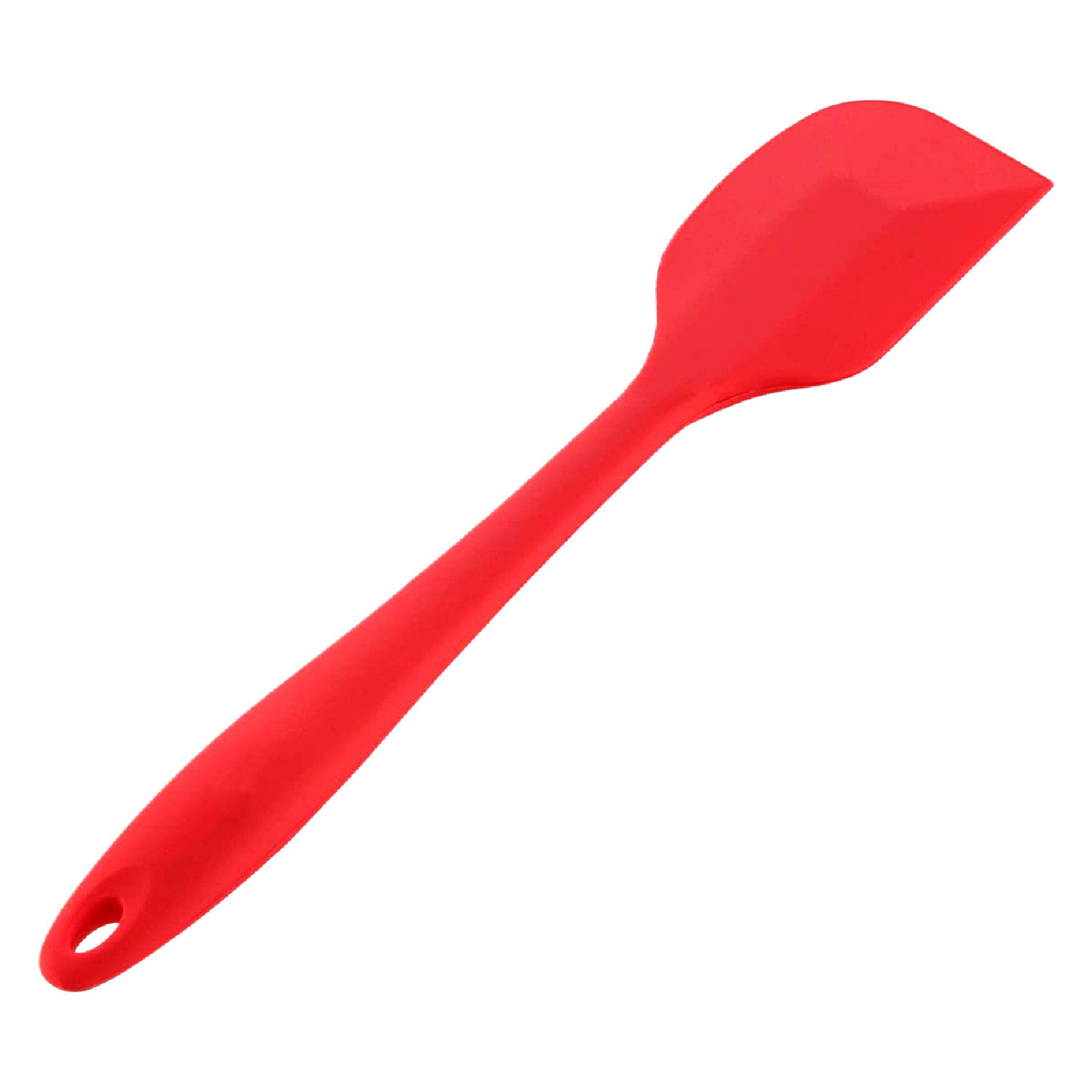 Kuber Industries Silicone Spatula|Baking Spoon for Non Stick Cookware|Heat Resistant Cake Spatula,8 Inch (Red)
