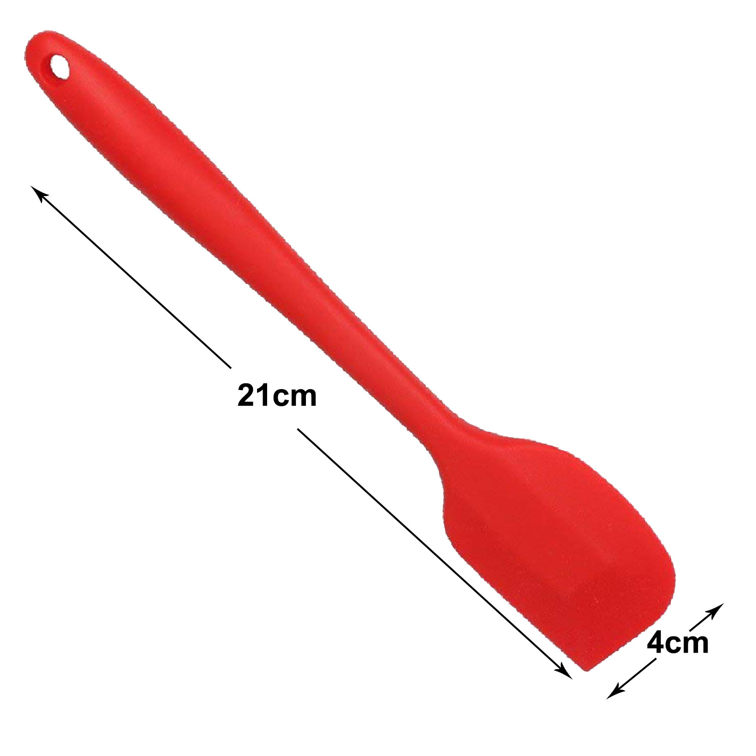 Kuber Industries Silicone Spatula|Baking Spoon for Non Stick Cookware|Heat Resistant Cake Spatula,8 Inch (Red)