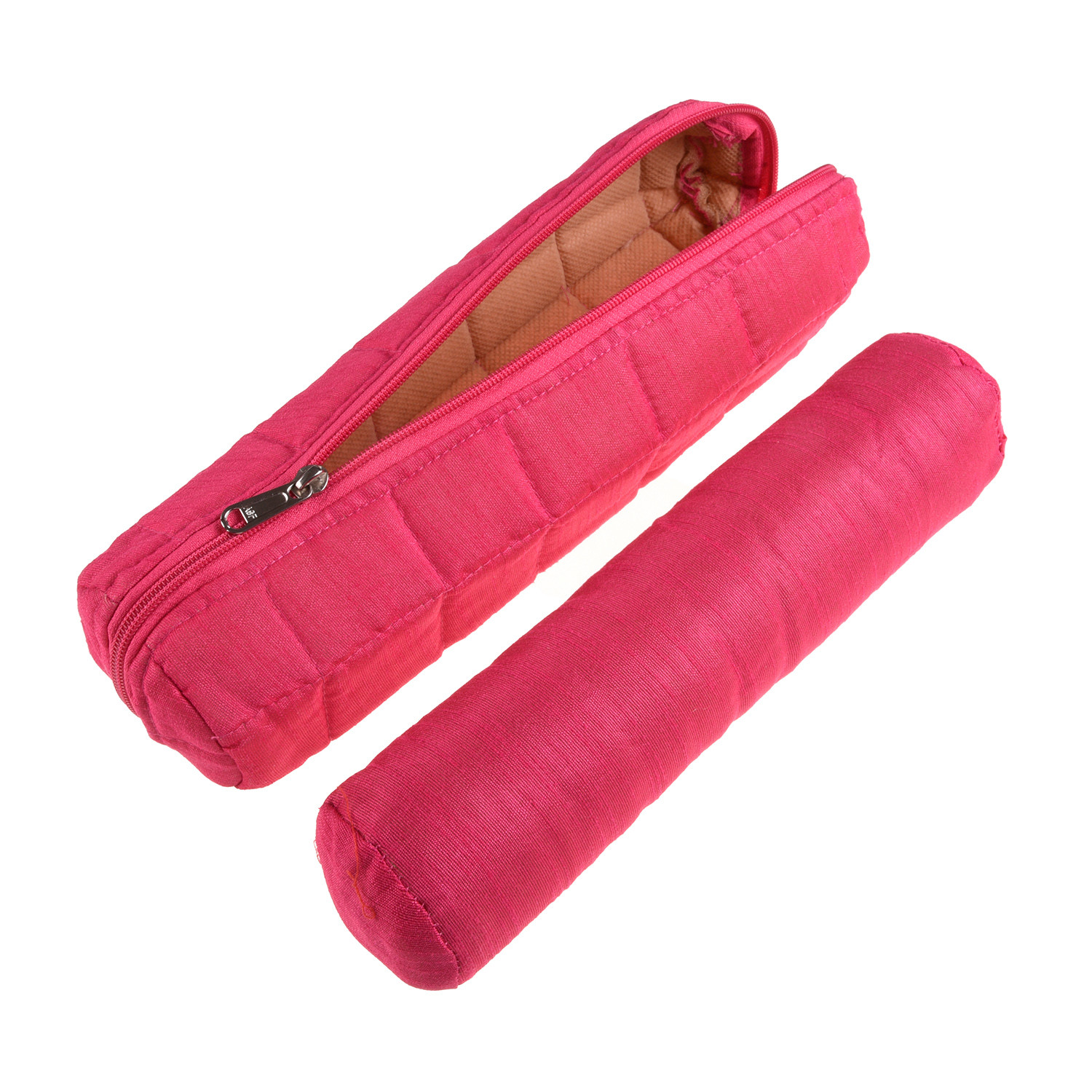 Kuber Industries Single Rod Bangle Box  Polyester Watch Organizer for Small Jewellery  Travelling Bracelets Organizer with Zipper  Pack of 2  Pink