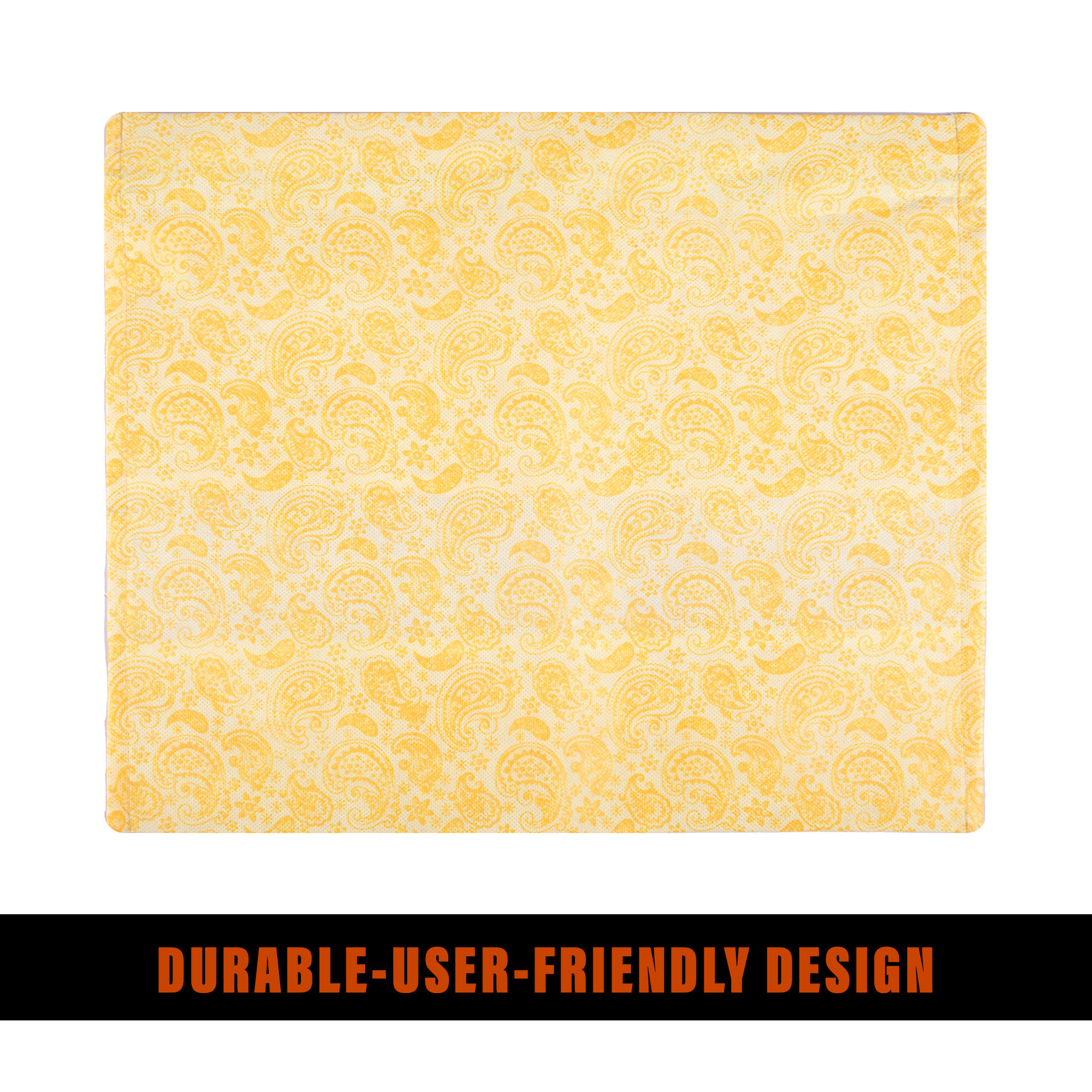 Kuber Industries Single Saree Bags | Clothes Bags for Storage | Non-Woven Wardrobe Organizer | Mesh Window Cloth Storage Bags Set | Single Packing Saree Bags | Carry-Print | Yellow