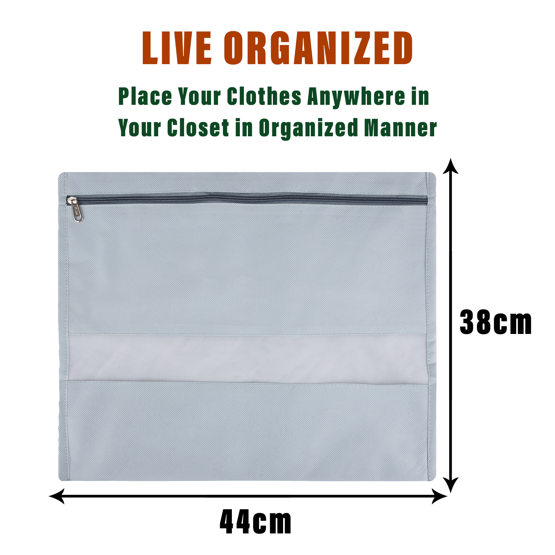 Kuber Industries Single Saree Bags | Clothes Bags for Storage | Non-Woven Wardrobe Organizer | Mesh Window Cloth Storage Bags Set | Single Packing Saree Bags | Brown & Gray