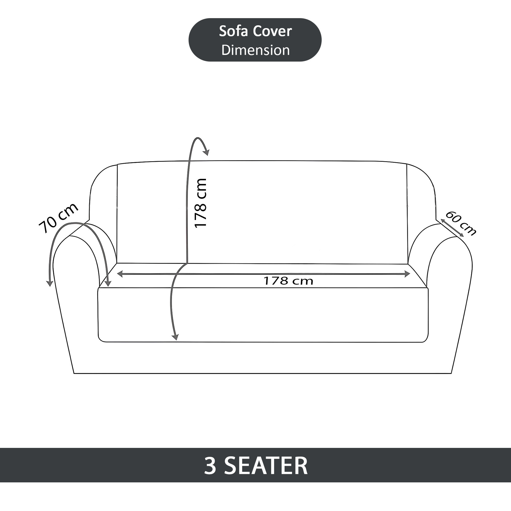 Kuber Industries Single Seater Soft Velvet Full Sofa Cover with Pocket Arms  Easy to Clean  Maintain Sofa SlipcoverCouch Protector Cloth with Sofa Hand Rest Cover for Living Room  Grey